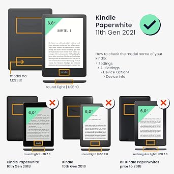 Felt Case Compatible with Amazon Kindle Paperwhite 11. Generation 2021 - Case Cover Stand - Brushed Heart Dark Brown