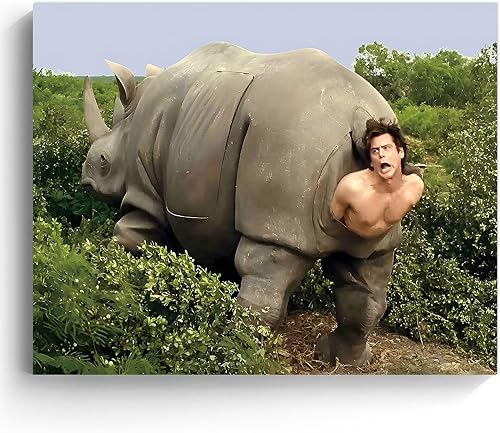 B.B.F MAKE Divertido lienzo enmarcado para decoración de baño, humor retro, película Ace Ventura, póster de películas de Ace Ventura, pintura de