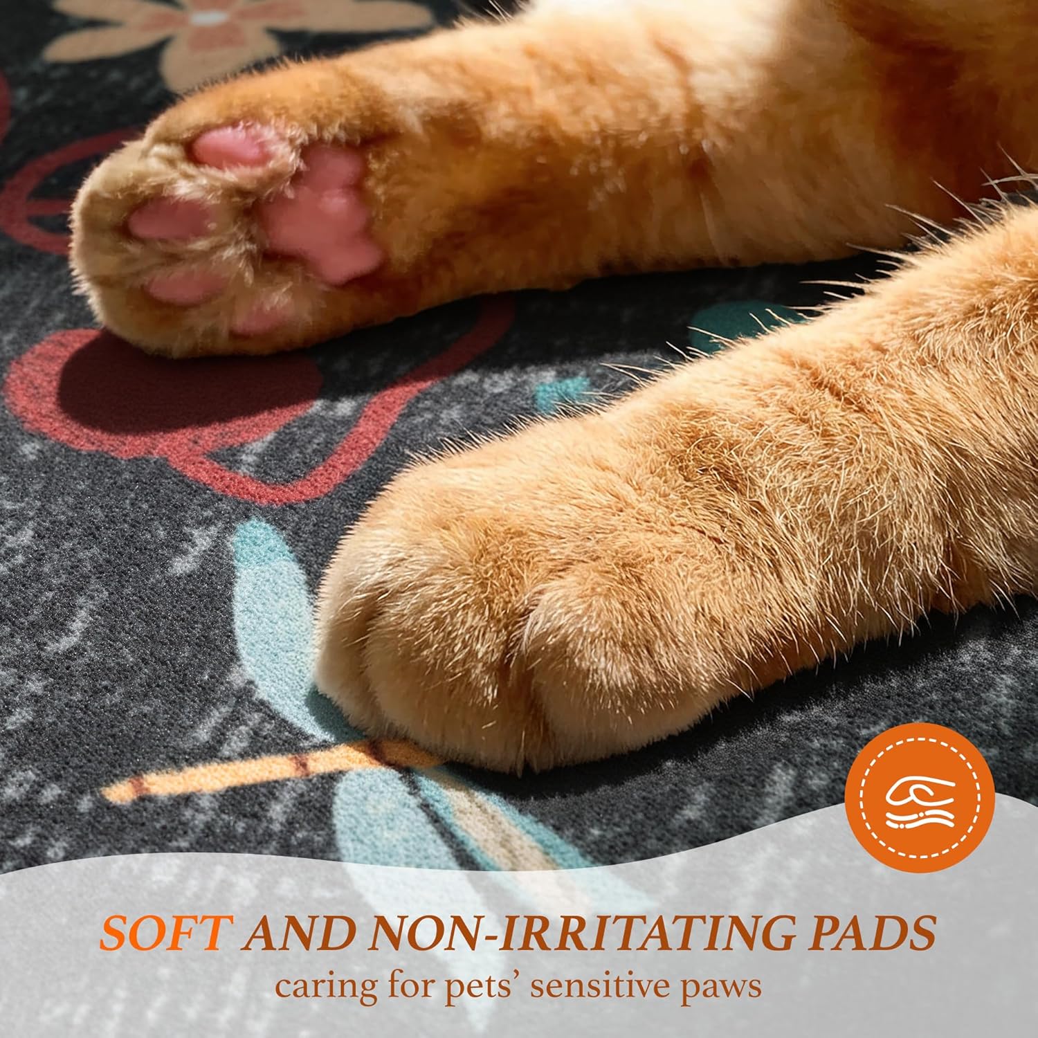 LIANLAM 2.7x8 Cat Themed Runner Rug for Hallway & Kitchen, Washable Non-Slip Long Carpet with Playful Feline Prints, Pet Friendly & Easy Clean Low Pile Floor Mat(2.7x8,Black)