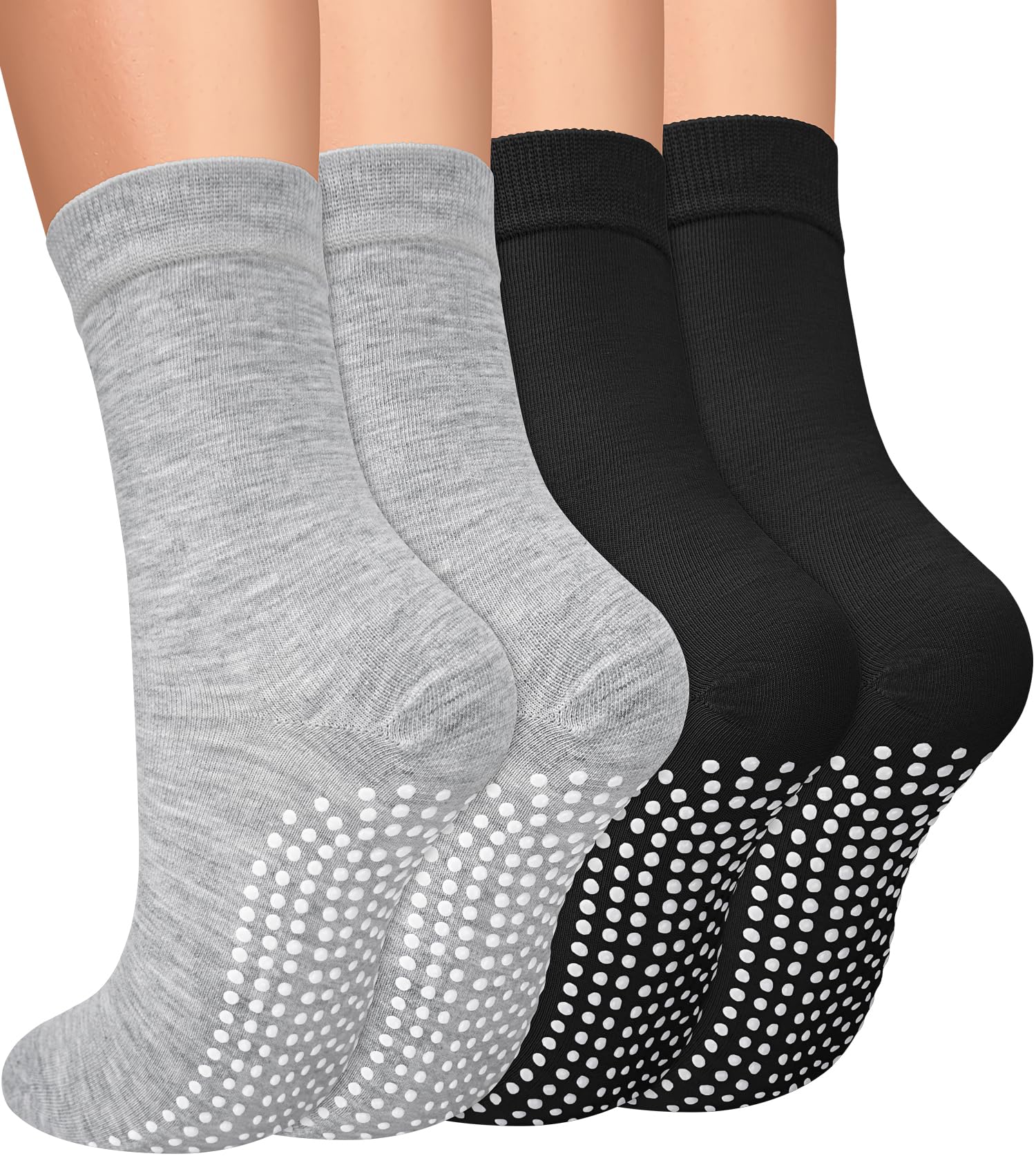 yeuG Non Slip Pilates Socks with Grips for Women, Grip Socks for Yoga Ballet Barefoot Workout Anti Skid Athletic Socks