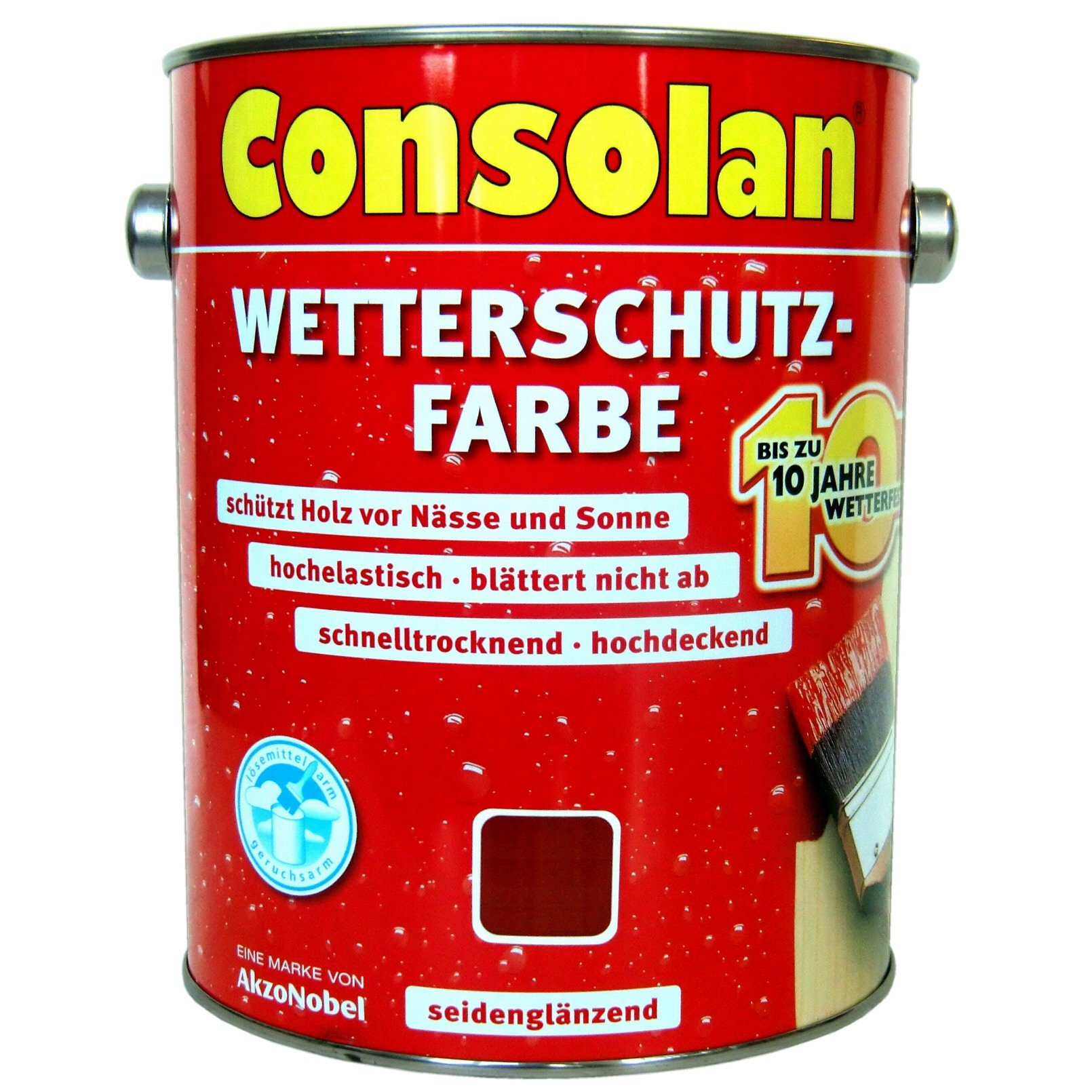 2,5 Liter Consolan Wetterschutzfarbe braun (208) bis 10 Jahre Langzeitschutz