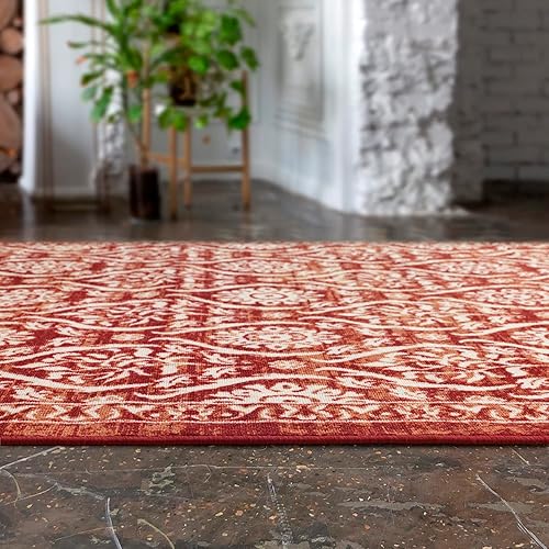 Miniatura 37 de Antep Rugs - Alfombras antideslizantes (antideslizante) 5 x 7 con parte trasera de goma floral geométrica de bajo perfil para interiores