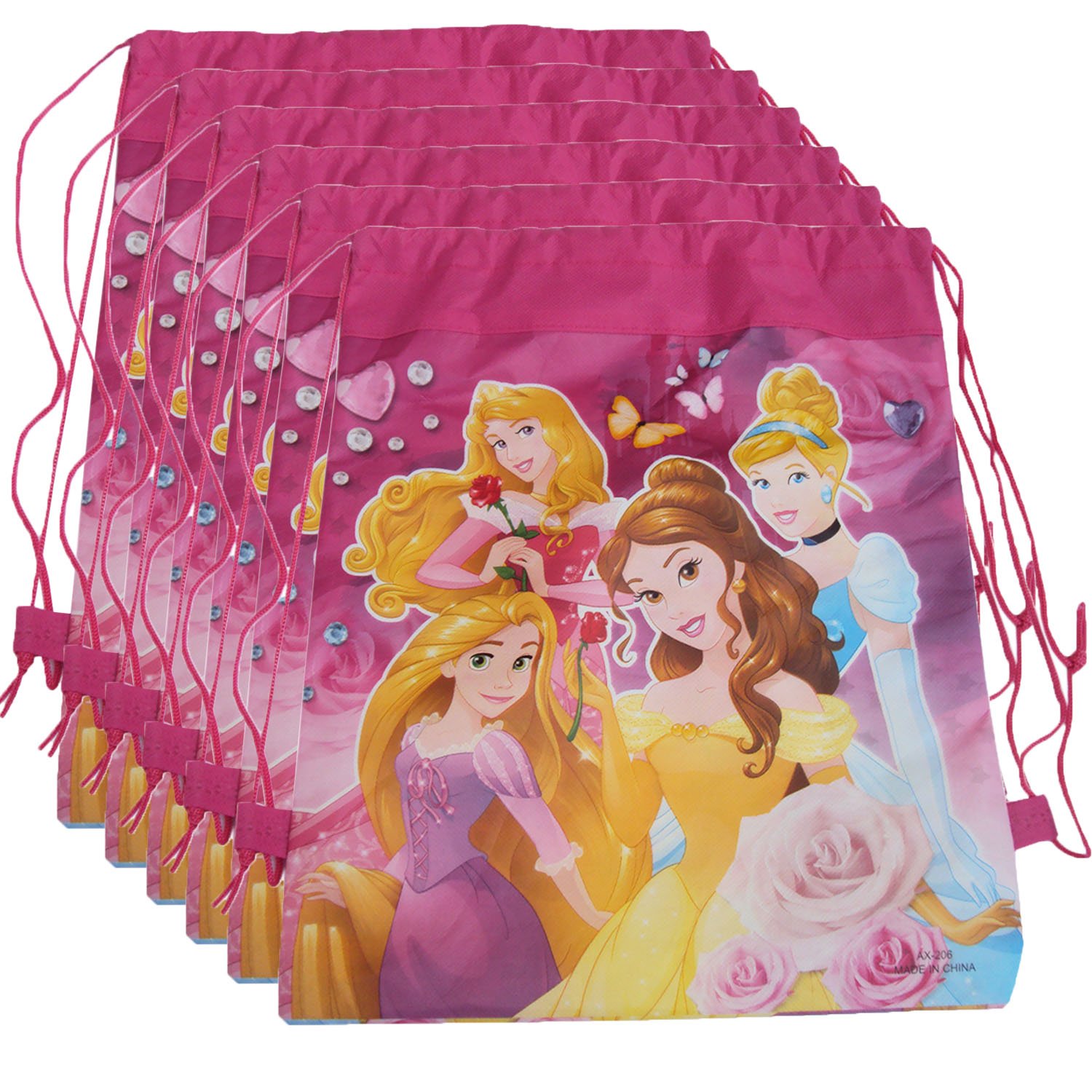 AseraKid's Snow-white Theme Party Princess Dori Haversack Bag (Pink) - Pack of 12 Pieces