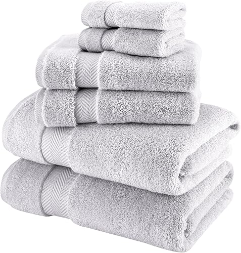 Miniatura 1 de Classic Turkish Towels CTT - Juego de toallas de lujo de 6 piezas, 100% algodón turco, de secado rápido, altamente absorbentes y cómodas, incluye 2