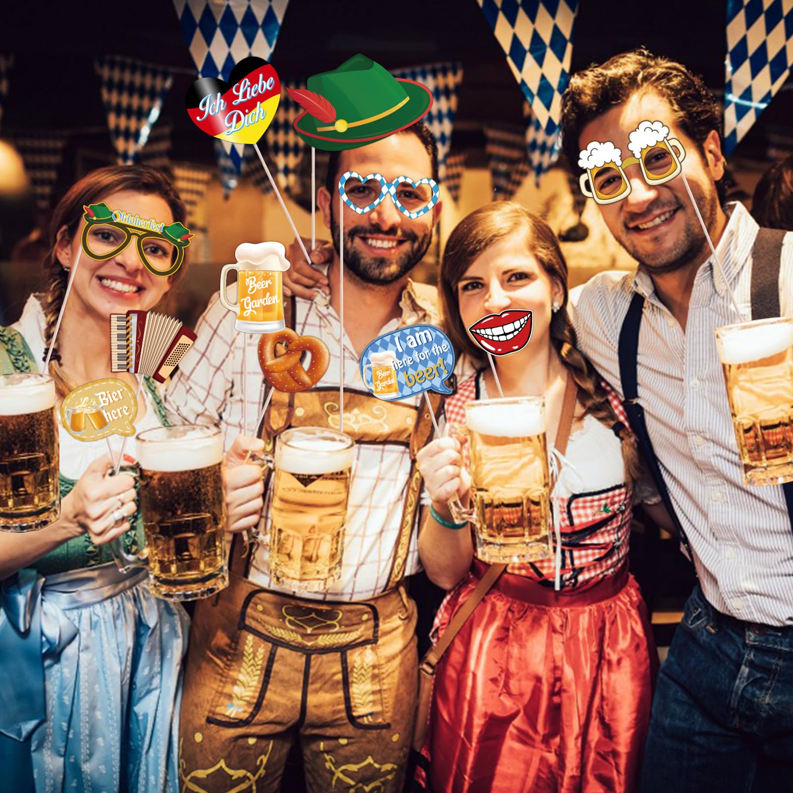 XIAOXIAOYU Oktoberfest-foto-rekwisieten voor fotoshoots, whiskyparty