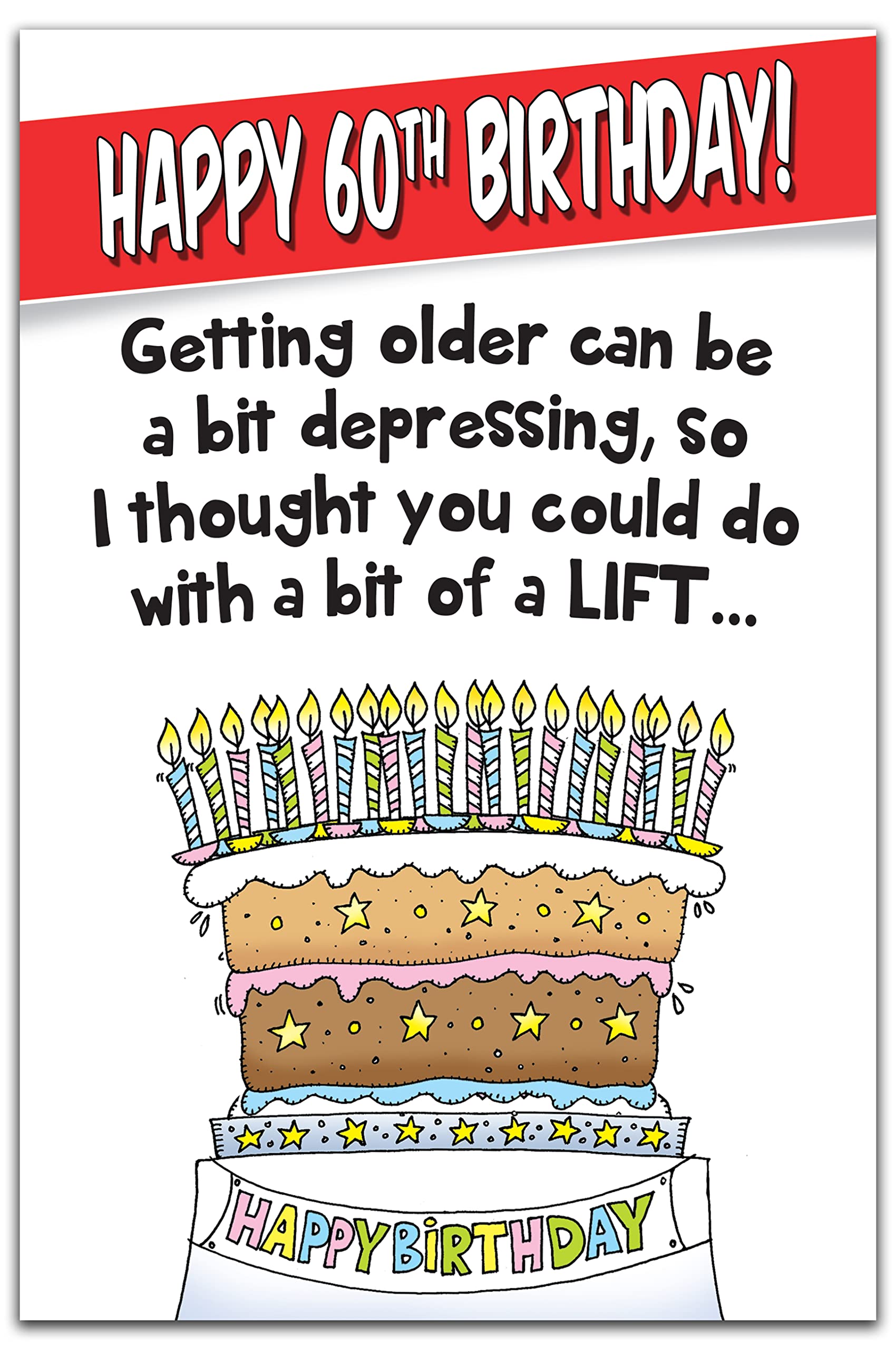 60th Birthday Card 159mm x 235mm ZXW8028 : Amazon.sg: Office Products