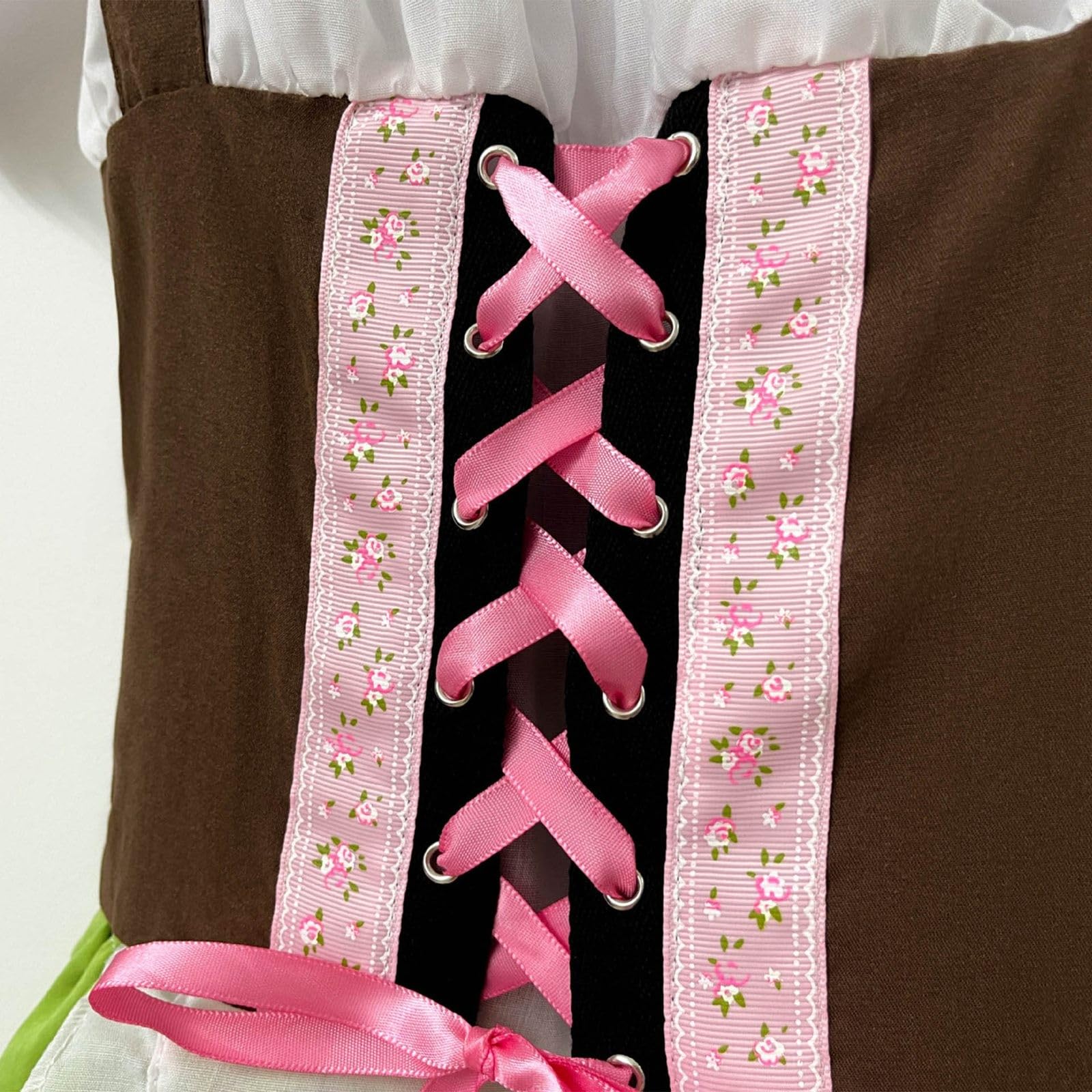 Damen Trachtenkleid Dirndlkleid Midi mit Dirndlschürze Trachtenmode Oktoberfest Outfit Traditionelles Oktoberfest für Elegantes deutsches Bierfest Cosplay mit Schürze Bluse Costume