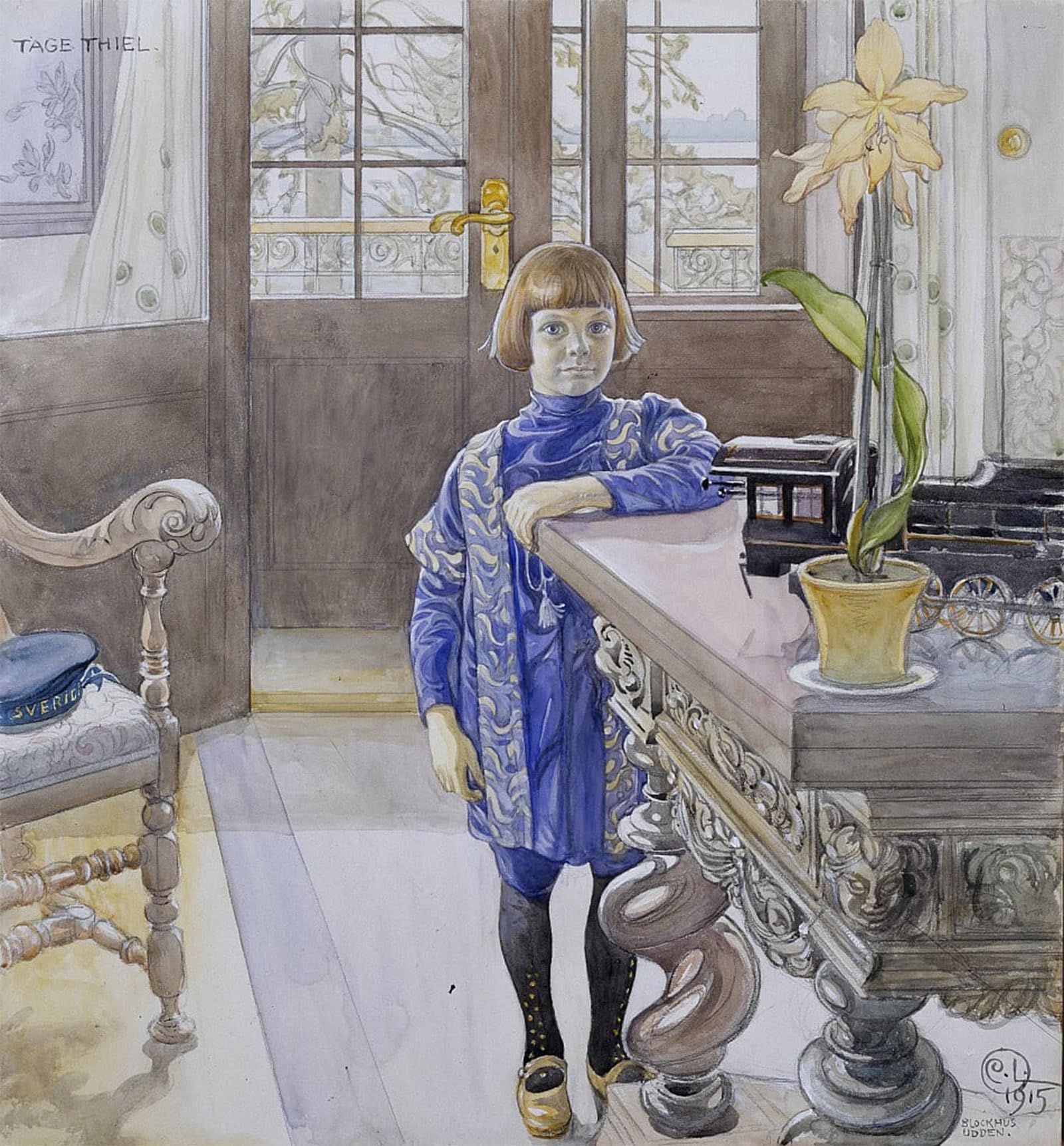 ARTXLXXBN Famous Painting Canvas Artwork Graffiti Print Portrait of tage thiel by Carl Larsson Portrait Canvas Image for Home Decor 60x90cm
