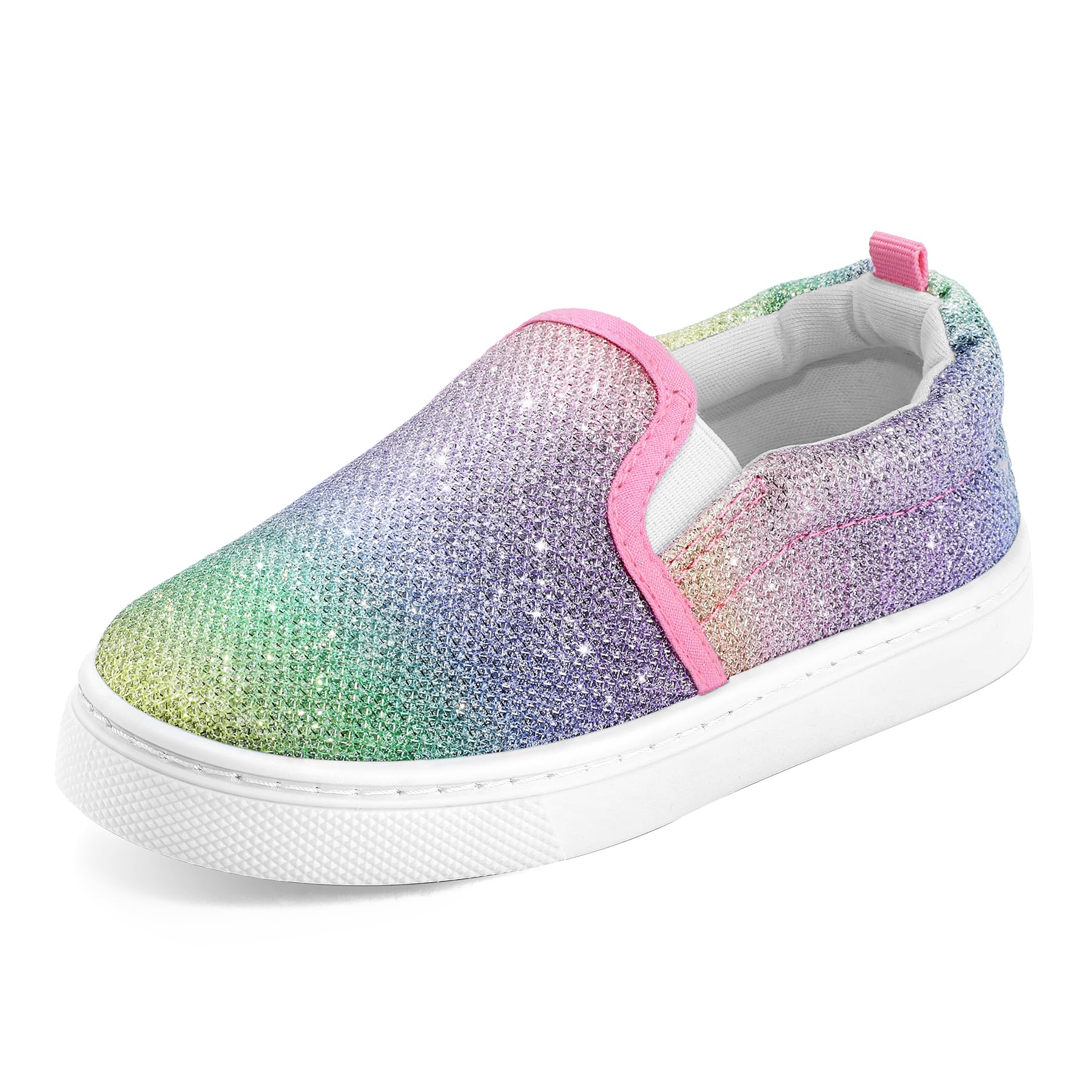 K KomForme Toddler Girls Boys Shoes Little Kids Slip on Canvas Sneakers for Running/Walking