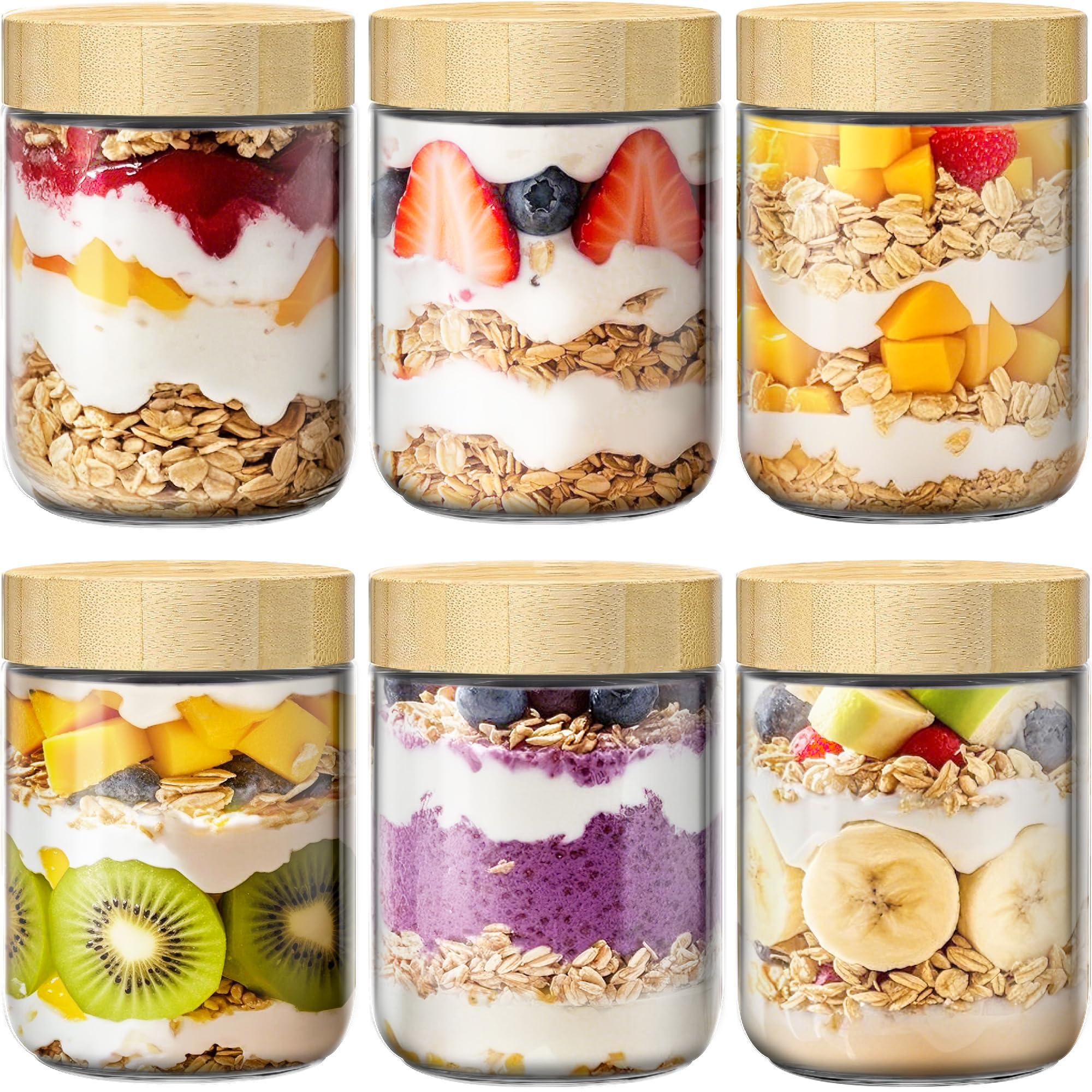 HomArtist 16oz Overnight Oats Containers