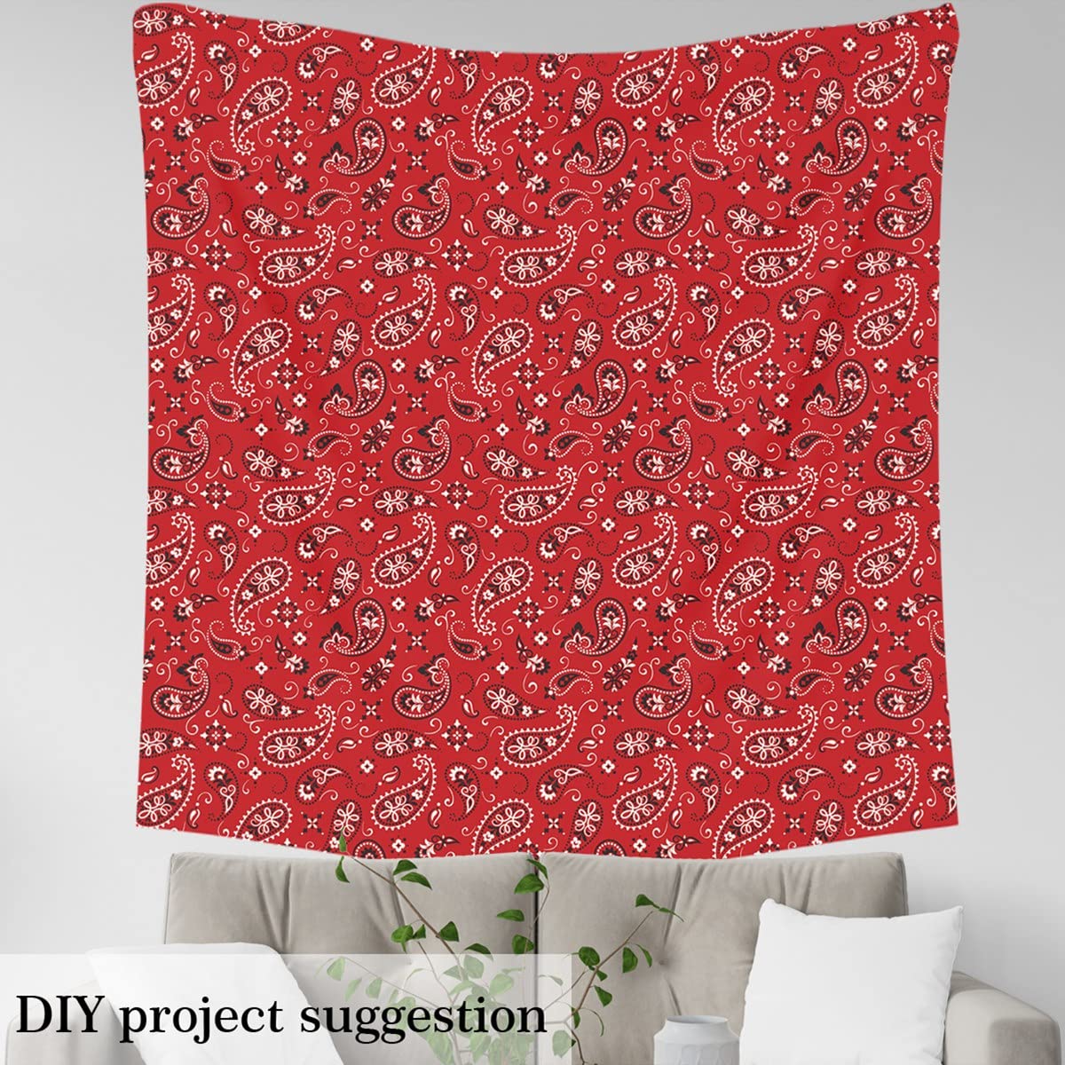 Tela de cachemira de The Yard, tela de tapicería floral bohemia de cachemira para sillas de sofá, tela exótica bohemia para exteriores, impermeable, tela de estilo indio, 5 yardas, (largo x ancho x a