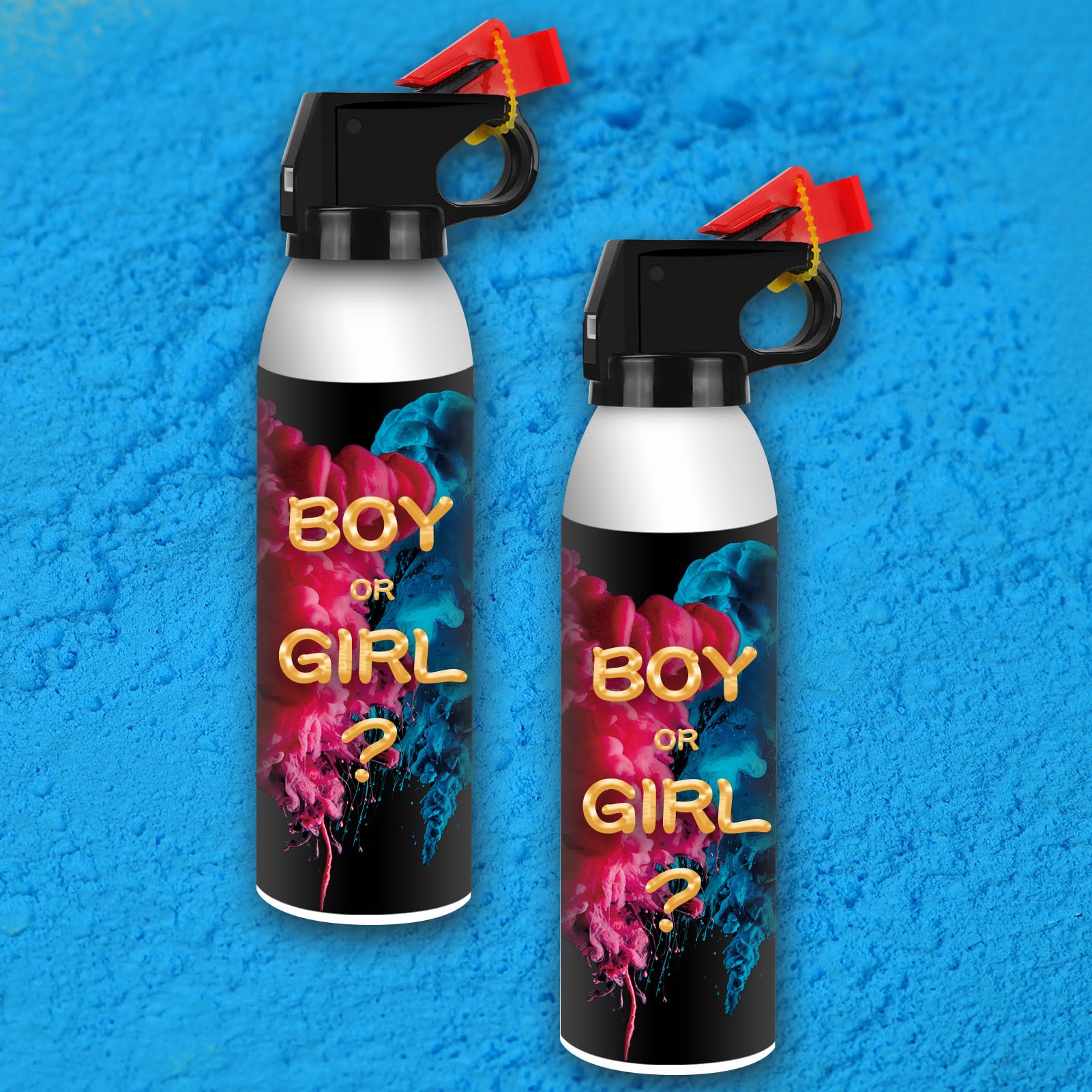 KERNOWO Canon à fumigene Gender Reveal Lot de 2 | Bleu Poudre Canon canons à confettis biodégradables à 100% pour Révélation fête prénatale
