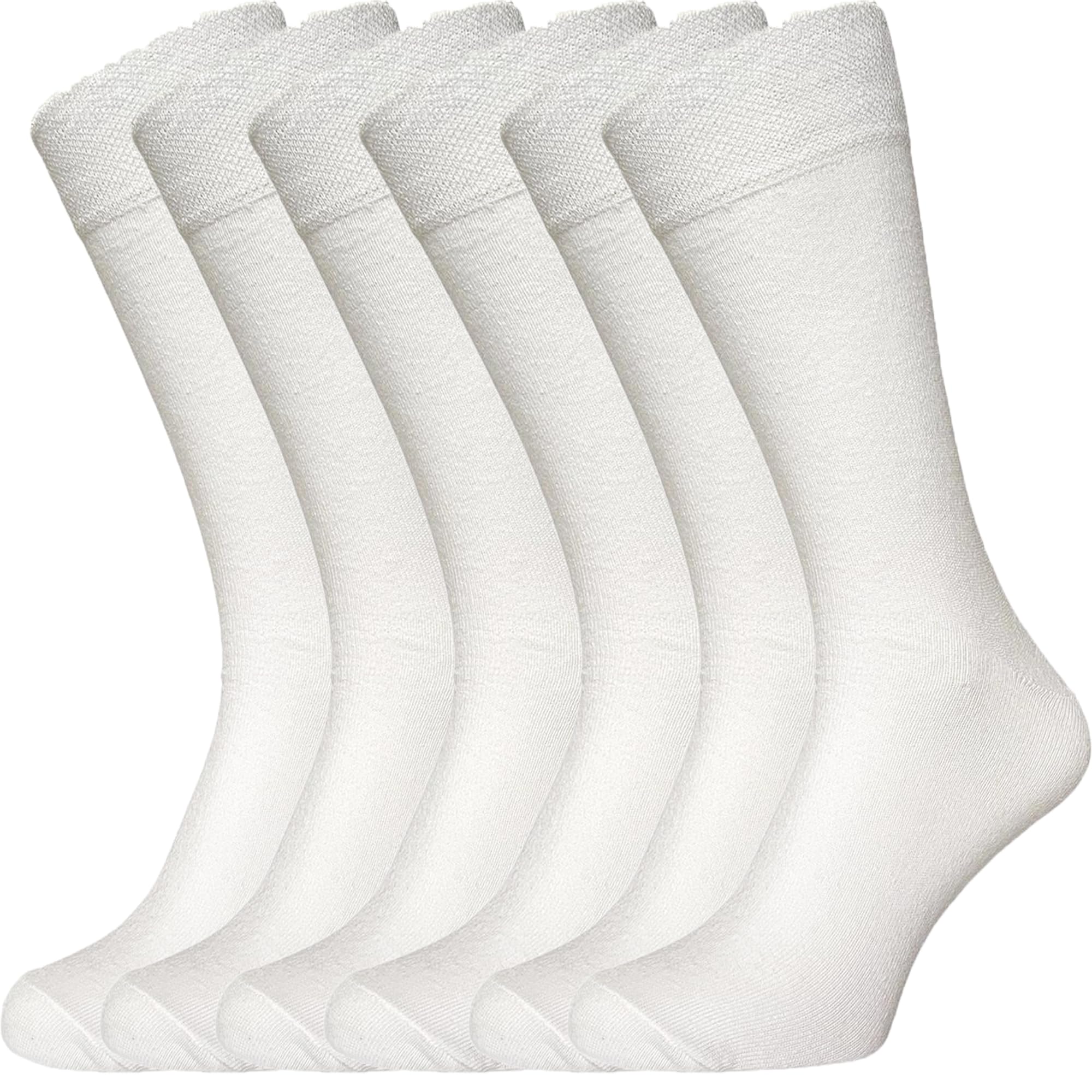 OnlyBee 6 Pairs of Womens Non Binding Diabetic Soft Loose Top Black Socks