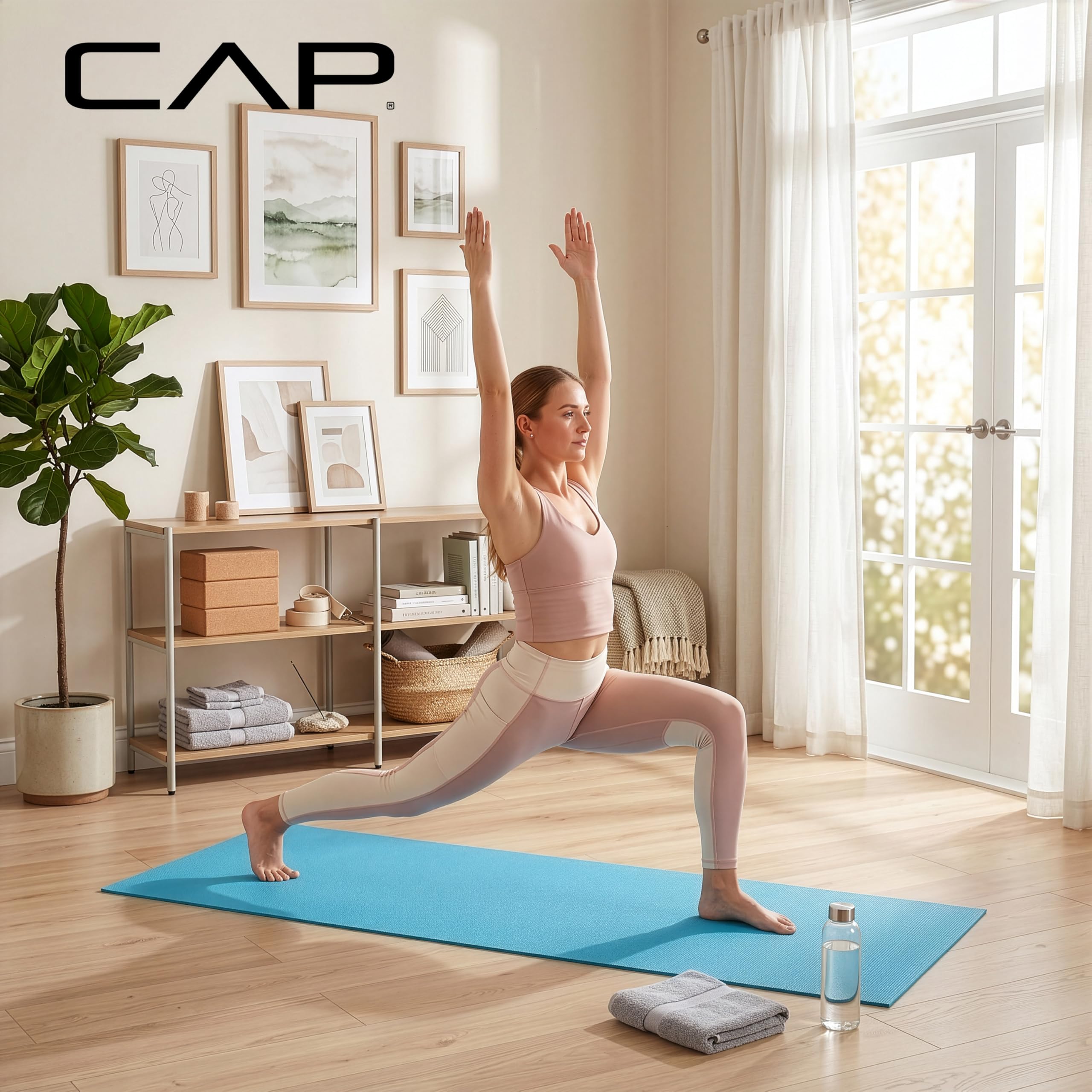 CAP Barbell HHY-CF004B Mata do jogi fitness, niebieska, wersja oryginalna