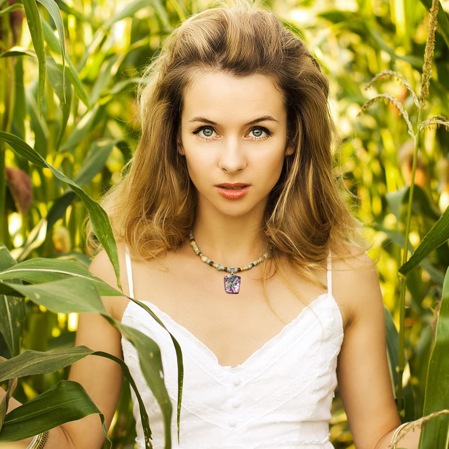 Hicarer 50 Pieces Mixed Stone Beads Crystal Stone Pendants Quartz Charms with Storage Bag for Jewelry Making - Image 6