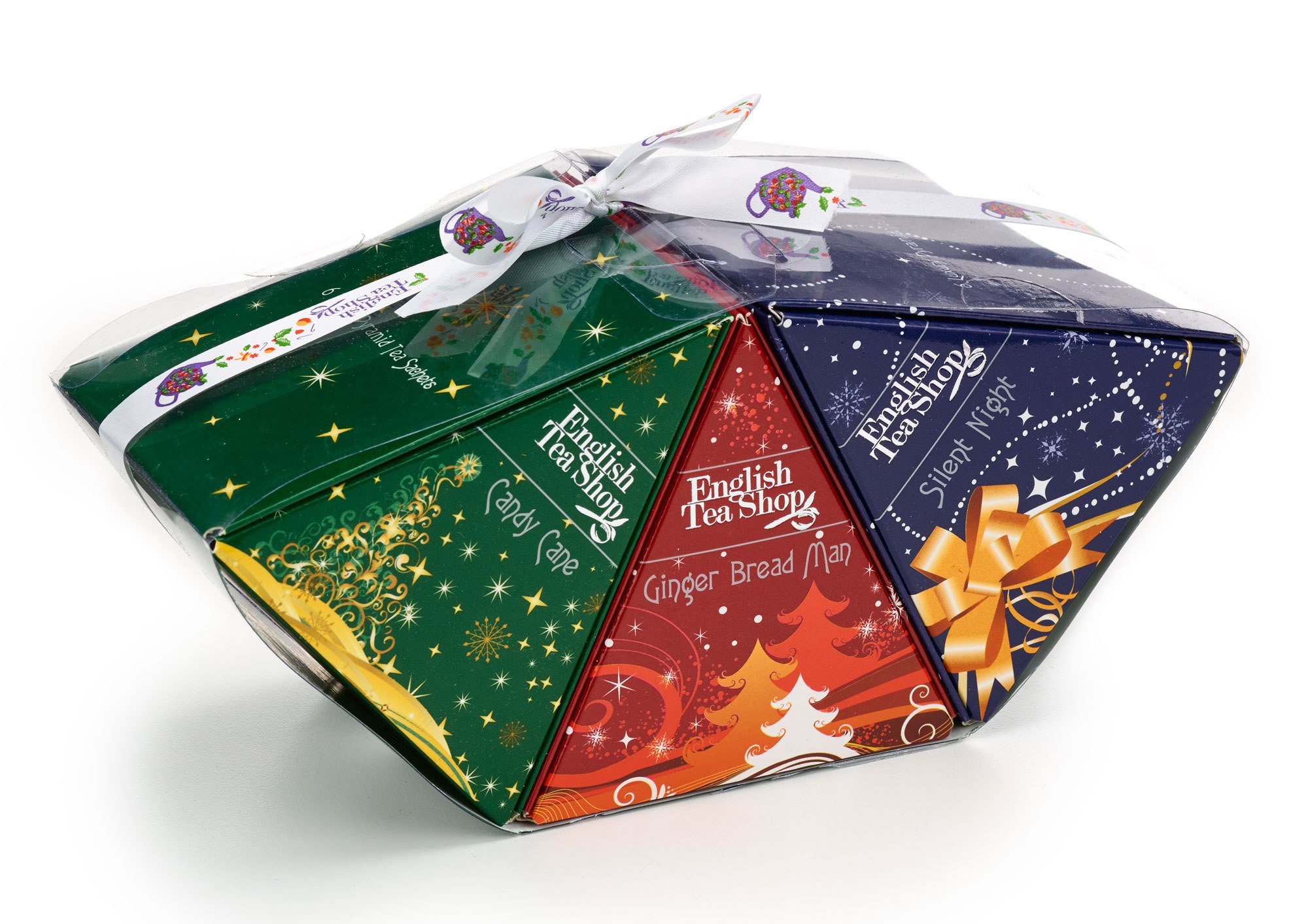 English Tea Shop X'mas Triple Triangles Gift Triple Gift Pack 3 x 6 Pyramid Tea Bags (Pack of 2)