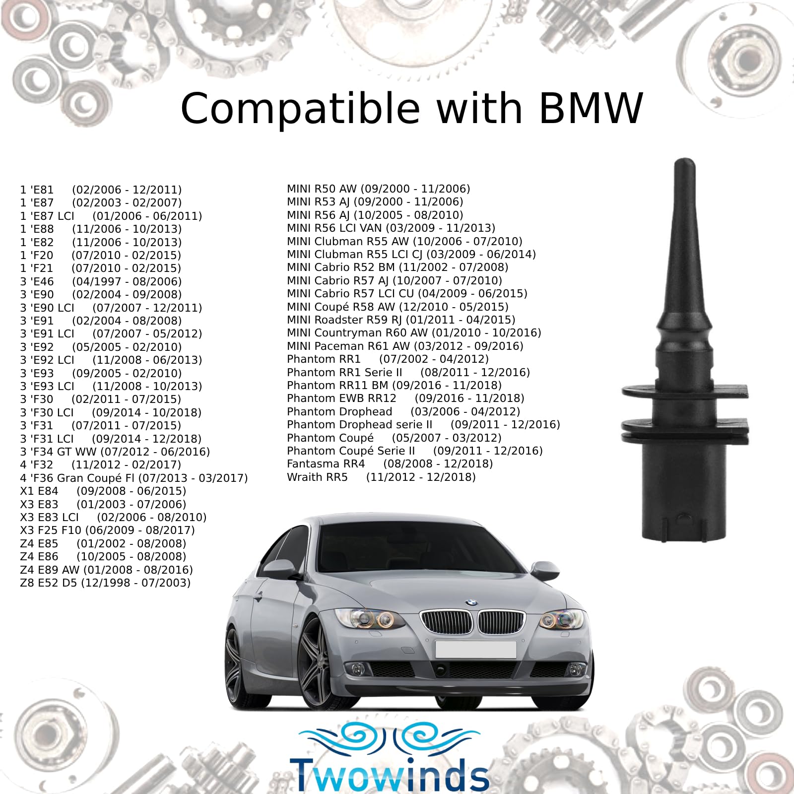 Compatible Sprinter Vito Débitmètre D'Air Frankberg Compatible BMW, Mercedes, Sprinter - Diesel 1.6L à 3.2L 1993-2013 Capteur MAF Bmw Mercedes