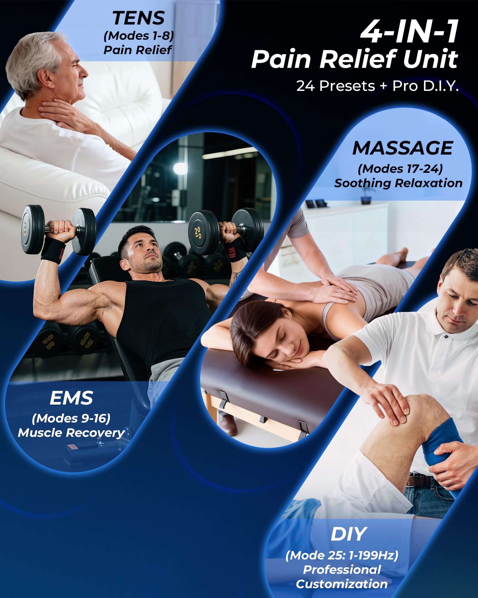 KingPavonini TENS Unit Muscle Stimulator, Rate DIY 1-199Hz, Model B2501 — Amazon image 2