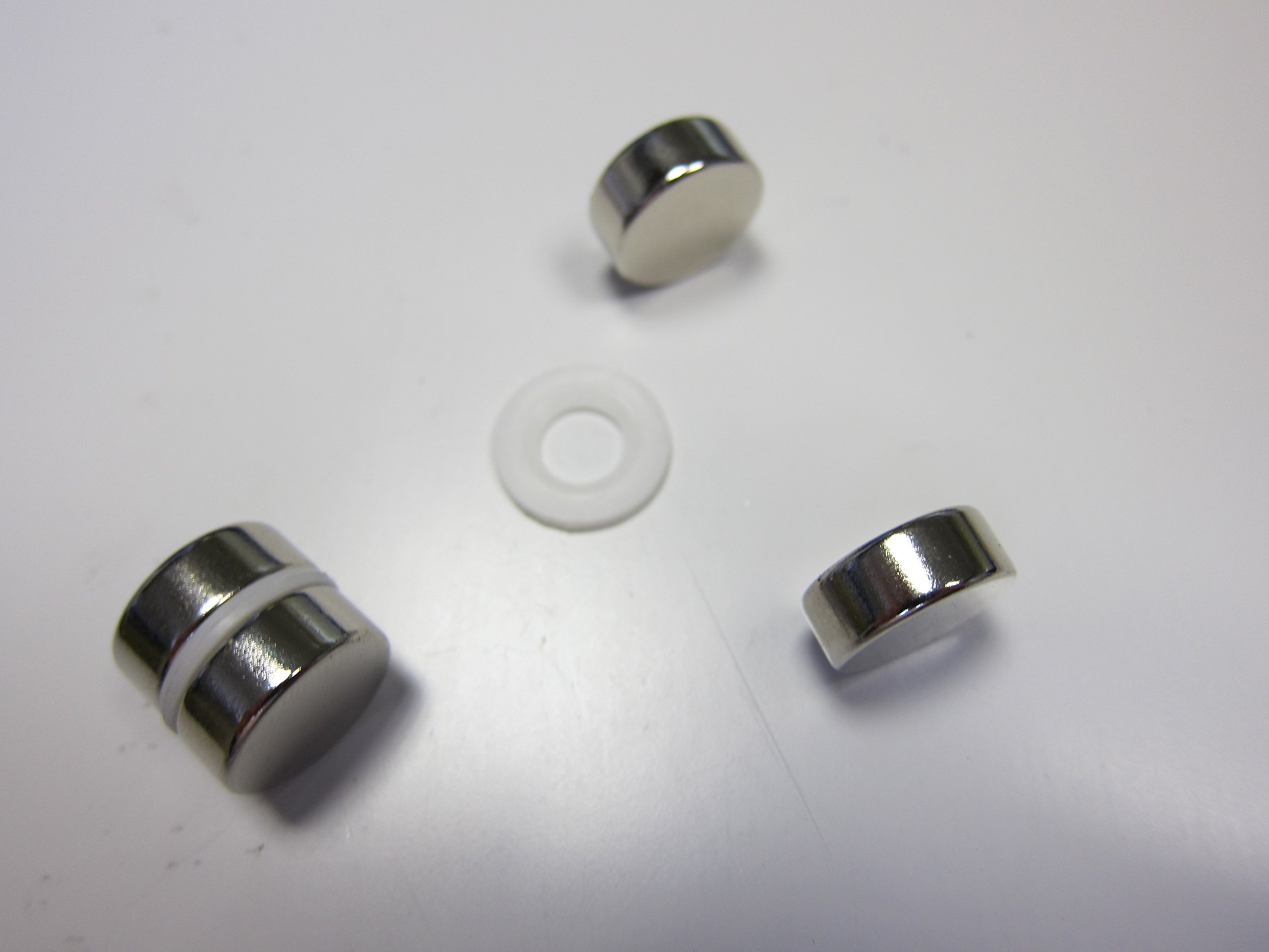 Supa-Mag 15mm Dia x 6mm thick Grade N35 Neodymium Discs - Pack of 10, Color: Bright Nickel (Silver) 4.681kg Pull Strength