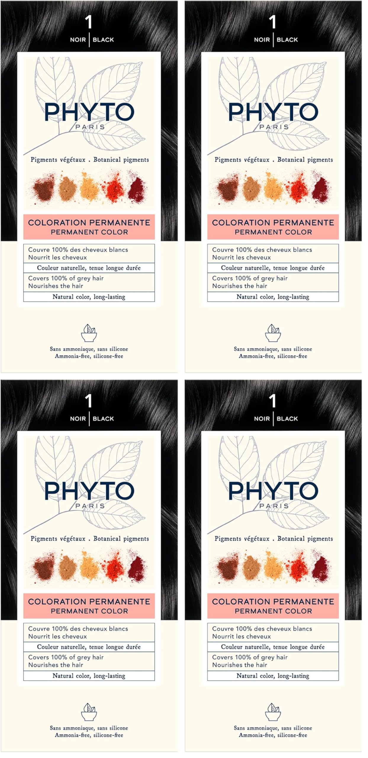 Phyto Phyto Color 1 Negro - 1 unidad (Paquete de 4)