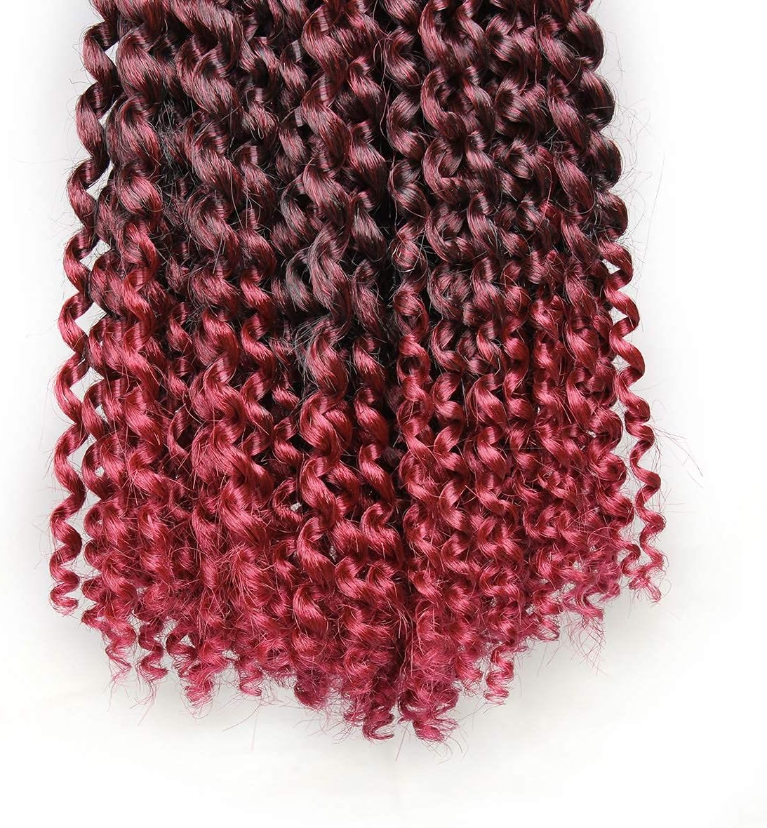 Xtrend 7 Pack 12 Inch Passion Twist Hair Ombre Burgendy Water Wave Synthetic Crochet Braids for Short Passion Twist Braiding Hair Goddess Locs Bohemian Curl Hair Extensions TBUG# - Image 5