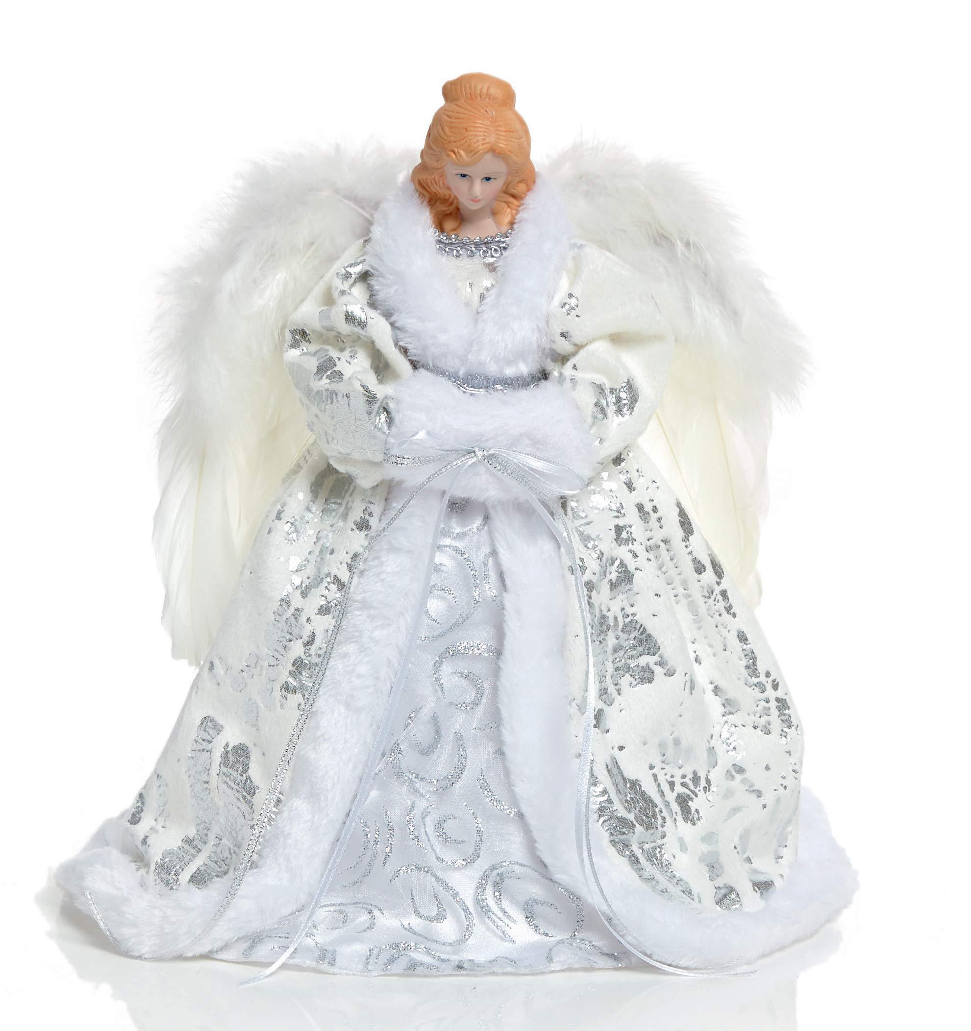 Light 30Cm Battery Powered Up Christmas Angel Tree Topper With Leds