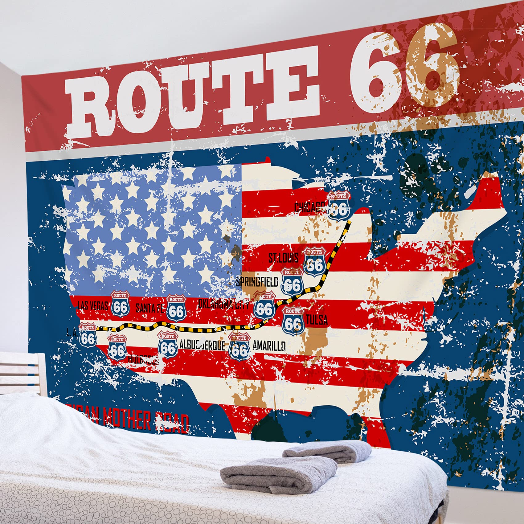 Amazon.co.jp: LB タペストリー おしゃれ 壁掛け 風景 アメリカ 国旗