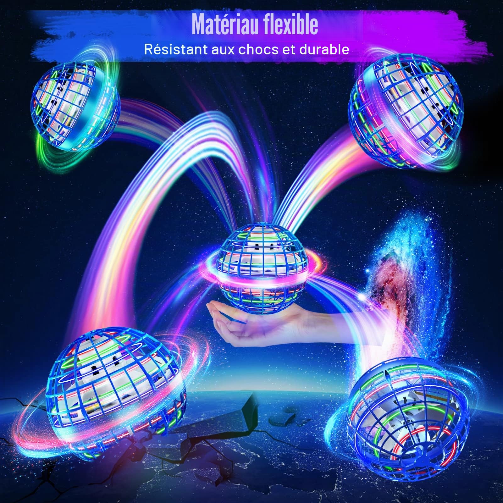 semai Boule Volante Lumineuse, Flying Ball Jouet Jouets pour Enfants à partir, Jouets d'extérieur Boule Magique, Cadeaux pour garçons et Filles de 6 à 12 Ans