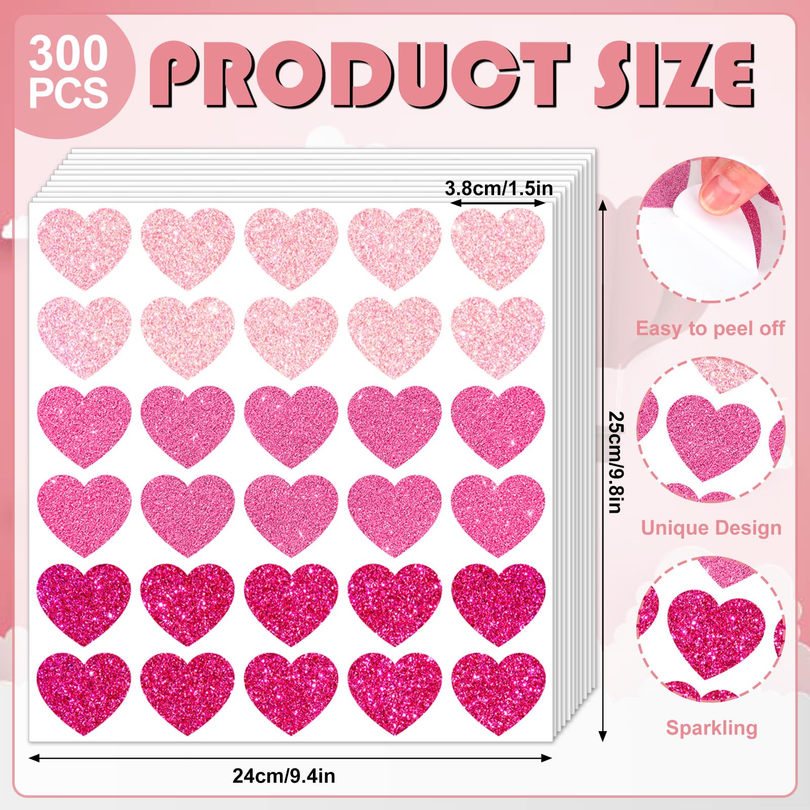 Amazon.com: JarThenaAMCS 300Pcs Valentine's Day Glitter Pink