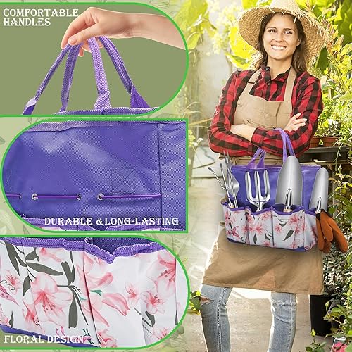 Miniatura 3 de Juego de herramientas de jardinería, 11 piezas de herramientas de mano de jardín, juego de herramientas de jardín a prueba de óxido, organizador de