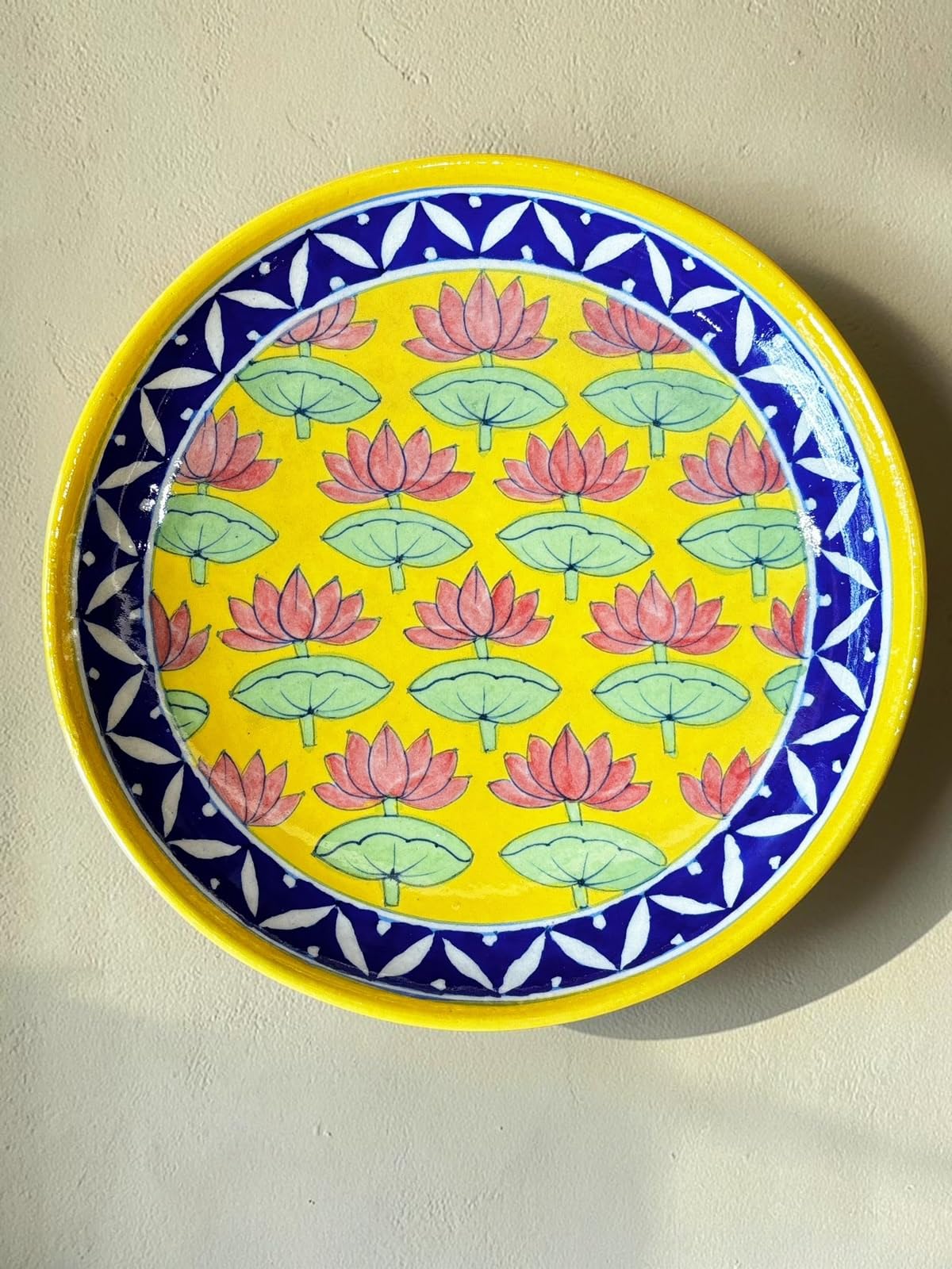 Kusum Pottery Decorative Wall Plate 10Inch Handcrafted Ceramic Wall Hanging | Traditional Floral | Art for Living Room, Bedroom, Hallway, Office-image-42