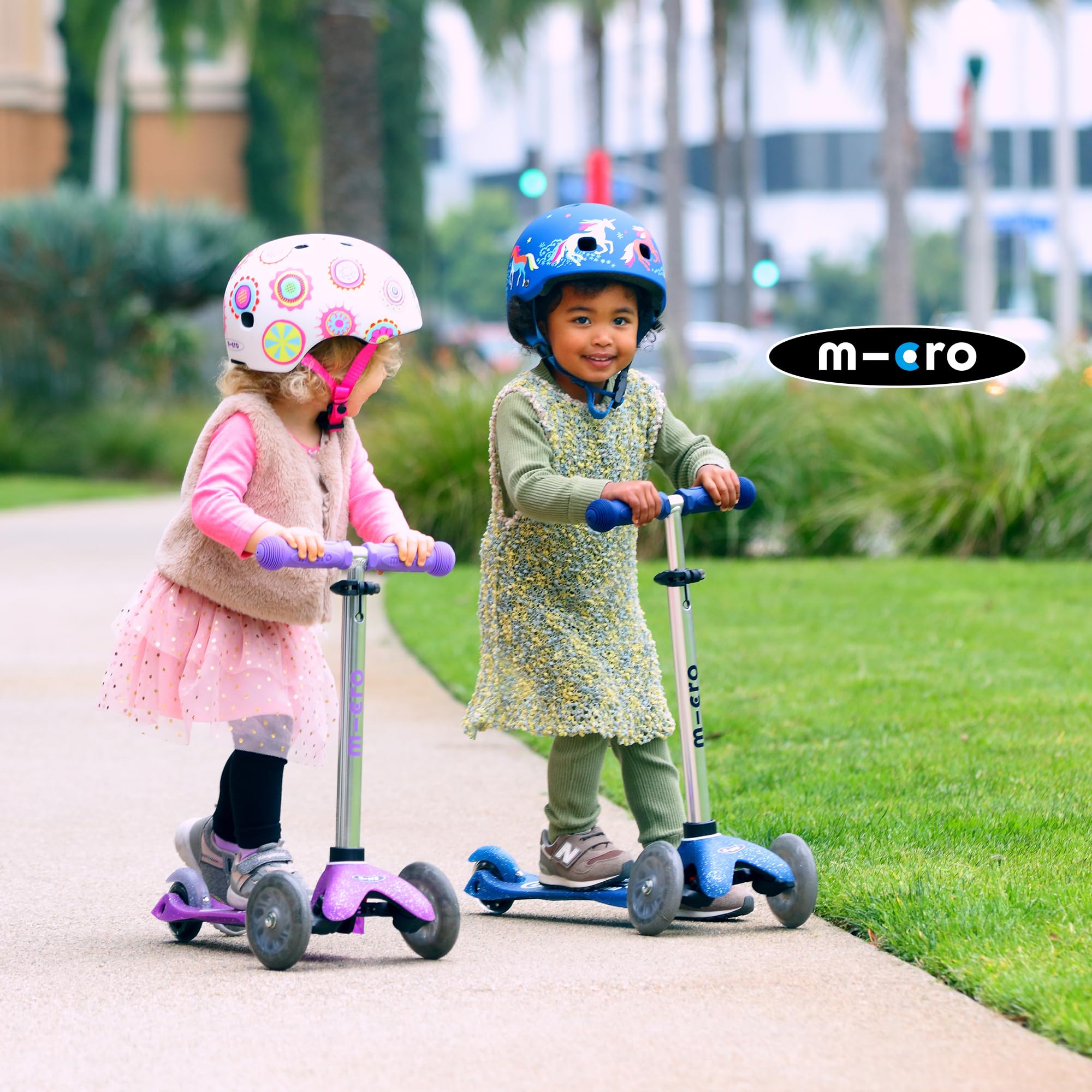 micro™ Mini micro Deluxe Fairy Glitter LED | Höhenverstellbar | Das ORIGINAL | Kinderroller ab 2 Jahren | Inklusive LED Rollen | Jungs & Mädchen 2-5 Jahre | Weiche Lenkung durch Gewichtsübertragung, Lenker millimeterverstellbar, leicht, PU-Rollen mit Indu