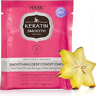 HASK Tiefenregenerierende Conditionerpackung mit Keratin – für alle Haartypen, farbsicher, glutenfrei, ohne Sulfate, ohne ...