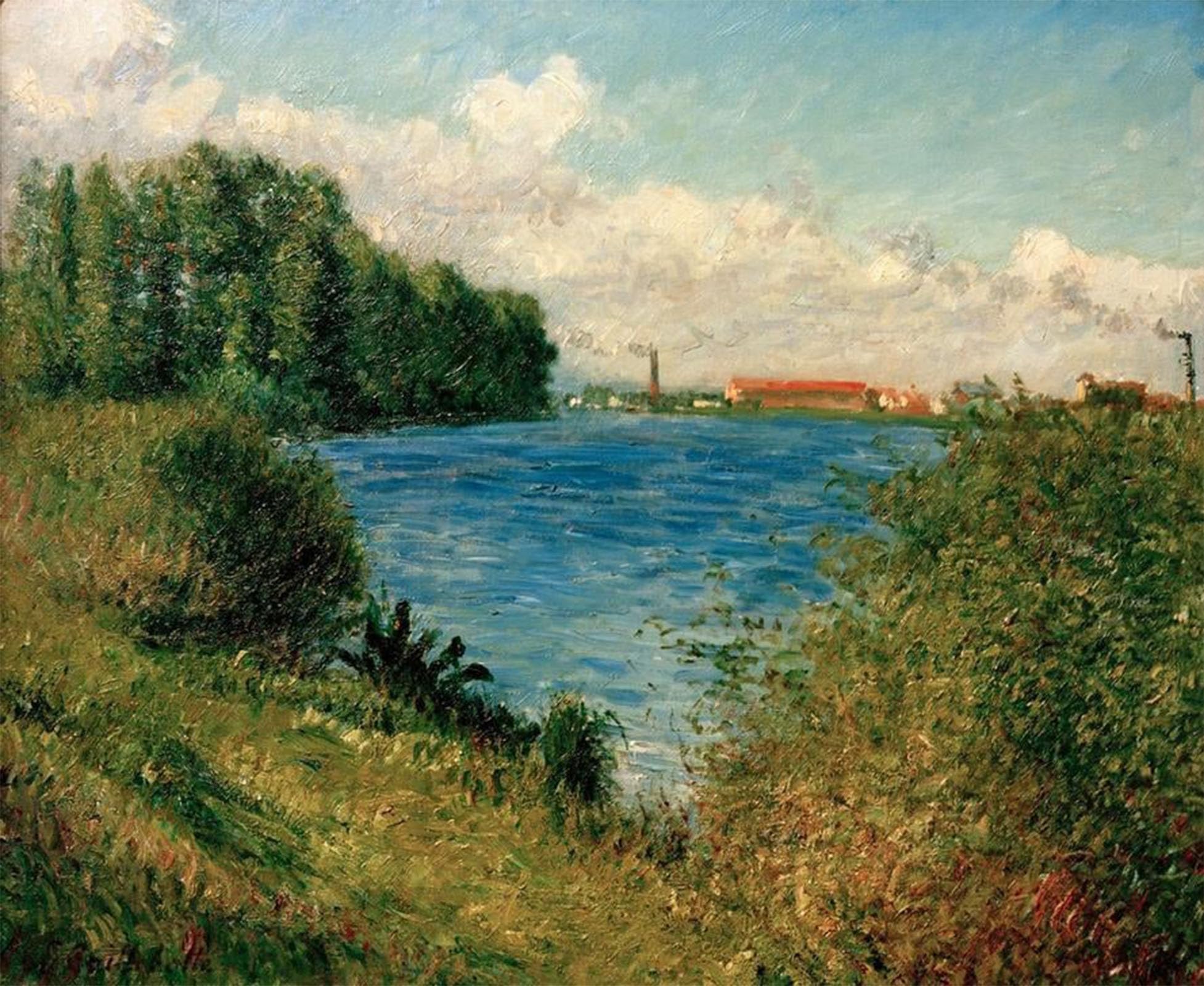SERENDIPITP Abstract Painting Mural Print Picture Wall Decor Painting The Seine at Argenteuil by Gustave Caillebotte Vintage Wall Artwork for Home Decor 60x90cm