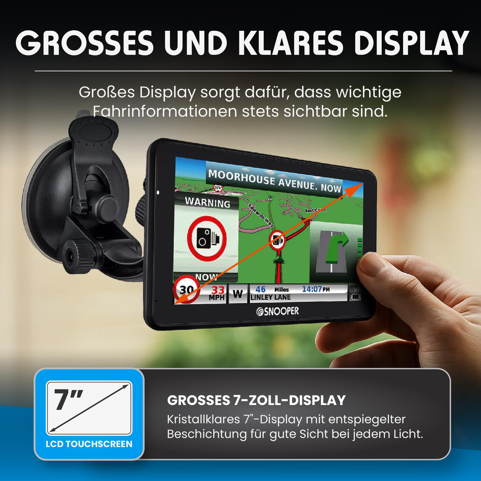Snooper S6900 Truckmate EU LKW Navigationssystem mit aktiver Magnethalterung