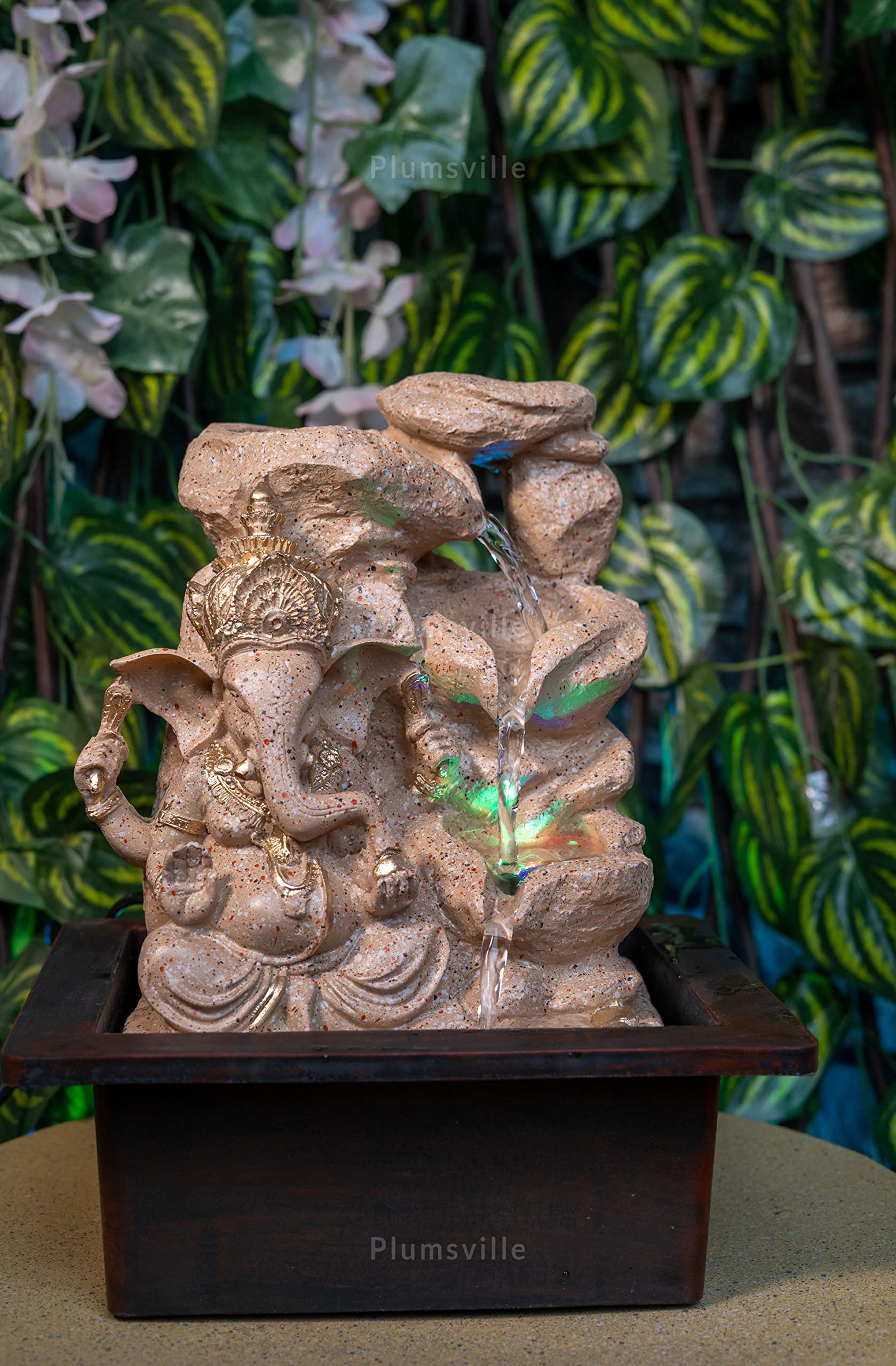 Buy Plumsville Ganesha Ganpati Statue Tabletop Decorative Water Fountain Waterfall Showpiece for