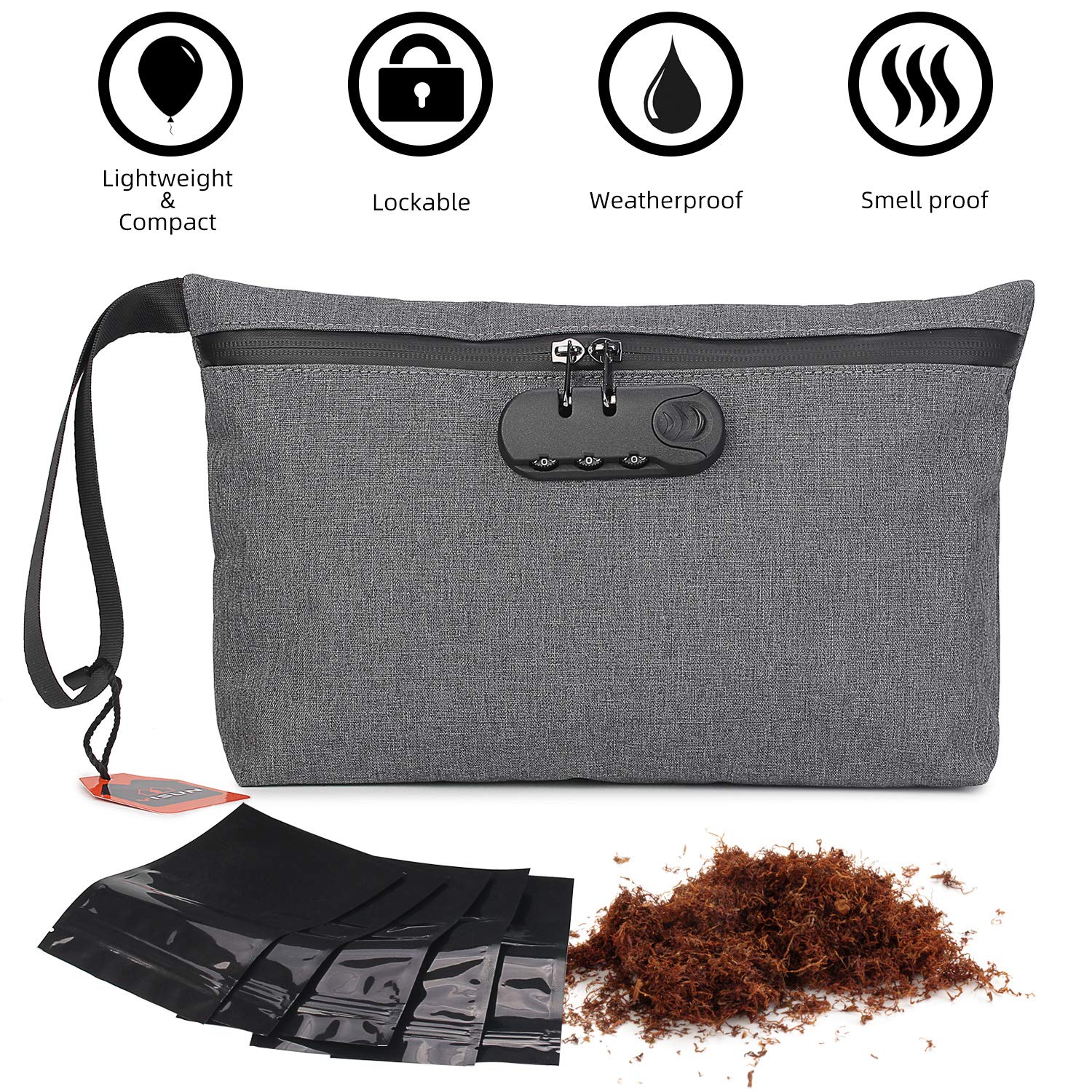 Buy YISUN Smell Proof Bag with Combination Lock+ Durable Water