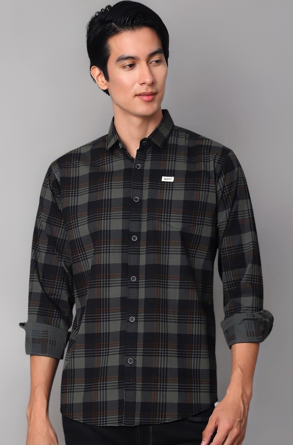 Comfort Cotton Slim Fit Checked Casual Shirt for Men