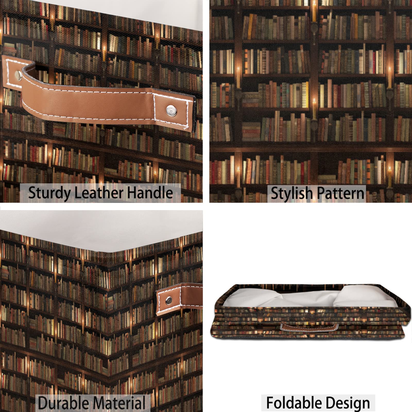 FBGHHTY Bibliotheek Boekenplank Print Vierkant Tafelkleed