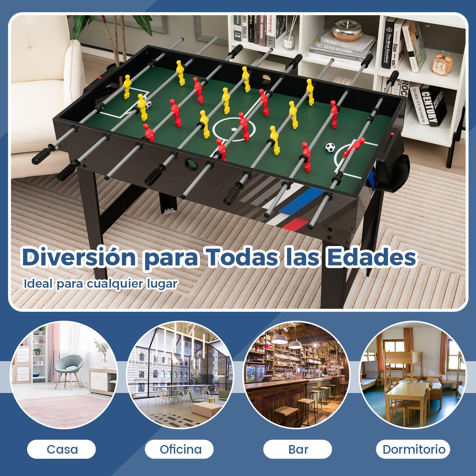COSTWAY Mesa Multijuegos Combinada Baloncesto Billar Ping Pong Hockey Shuffleboard Bolos Niños Adultos Fiesta Sala Juegos