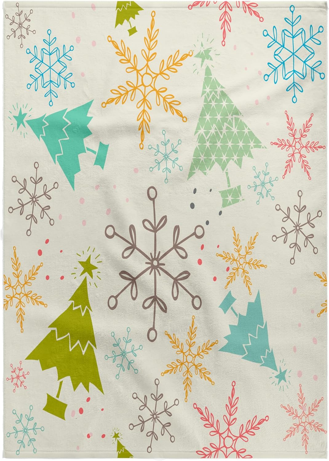 3dRose Cute Christmas Tress and Snowflakes in Pastel Colors Pattern 22x30 Bath Hand Pool Towel