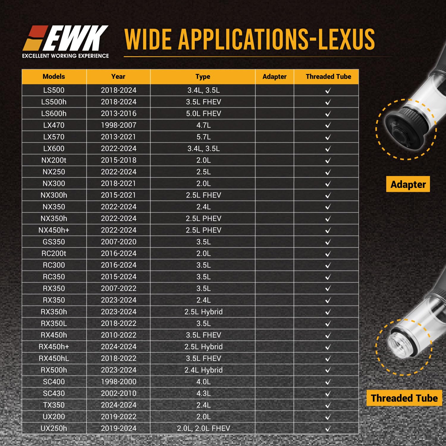 EWK Oil Funnel Threaded Engine Oil Fill Funnel, Secure No-Leak Design for Toyota & Lexus Engines, Hands-Free Spill-Free Oil Change Tool for DIY Owners & Professional Technicians