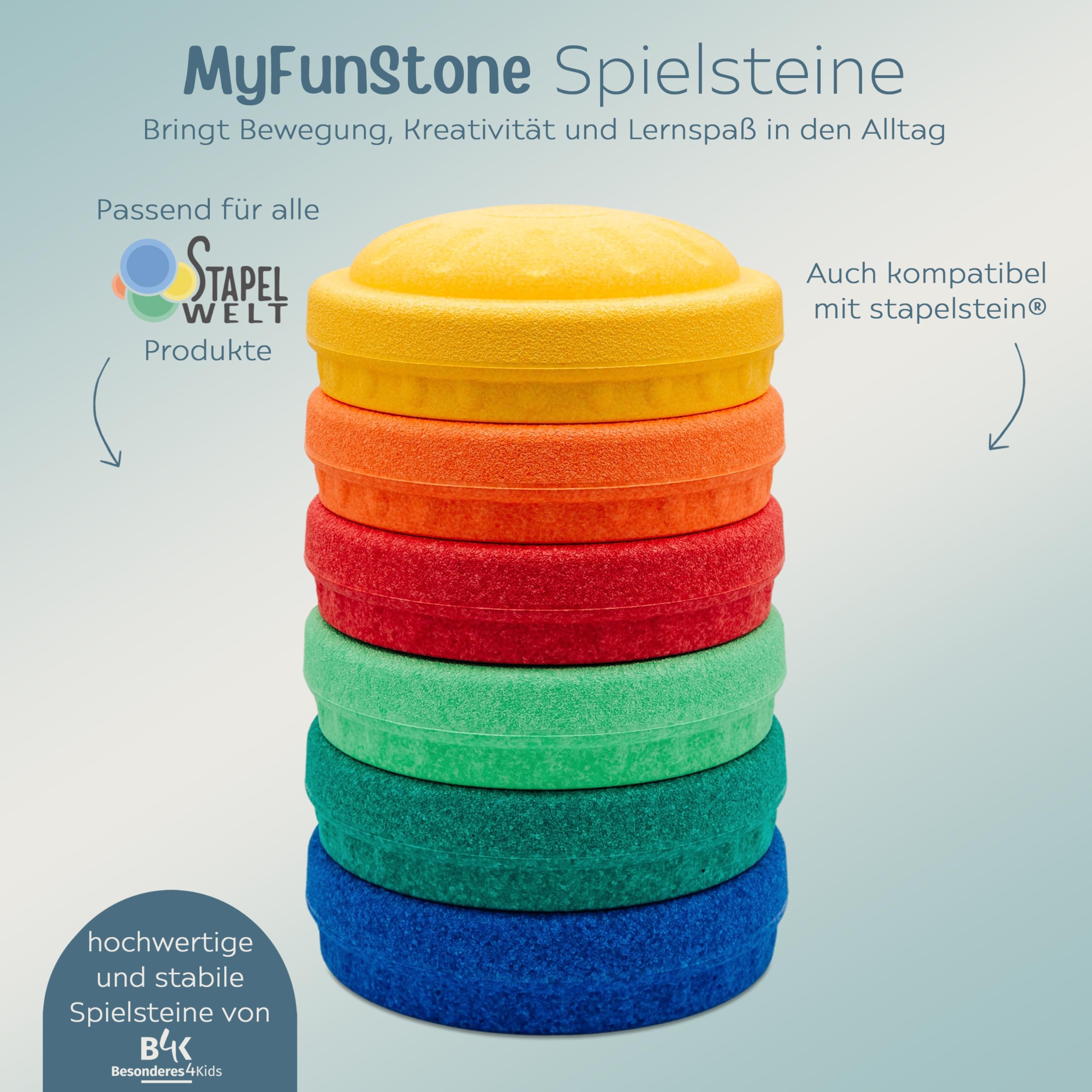 MyFunStone Balancierstein Spielstein, kompatibel mit anderen Balanciersteinen, einzeln und als Set