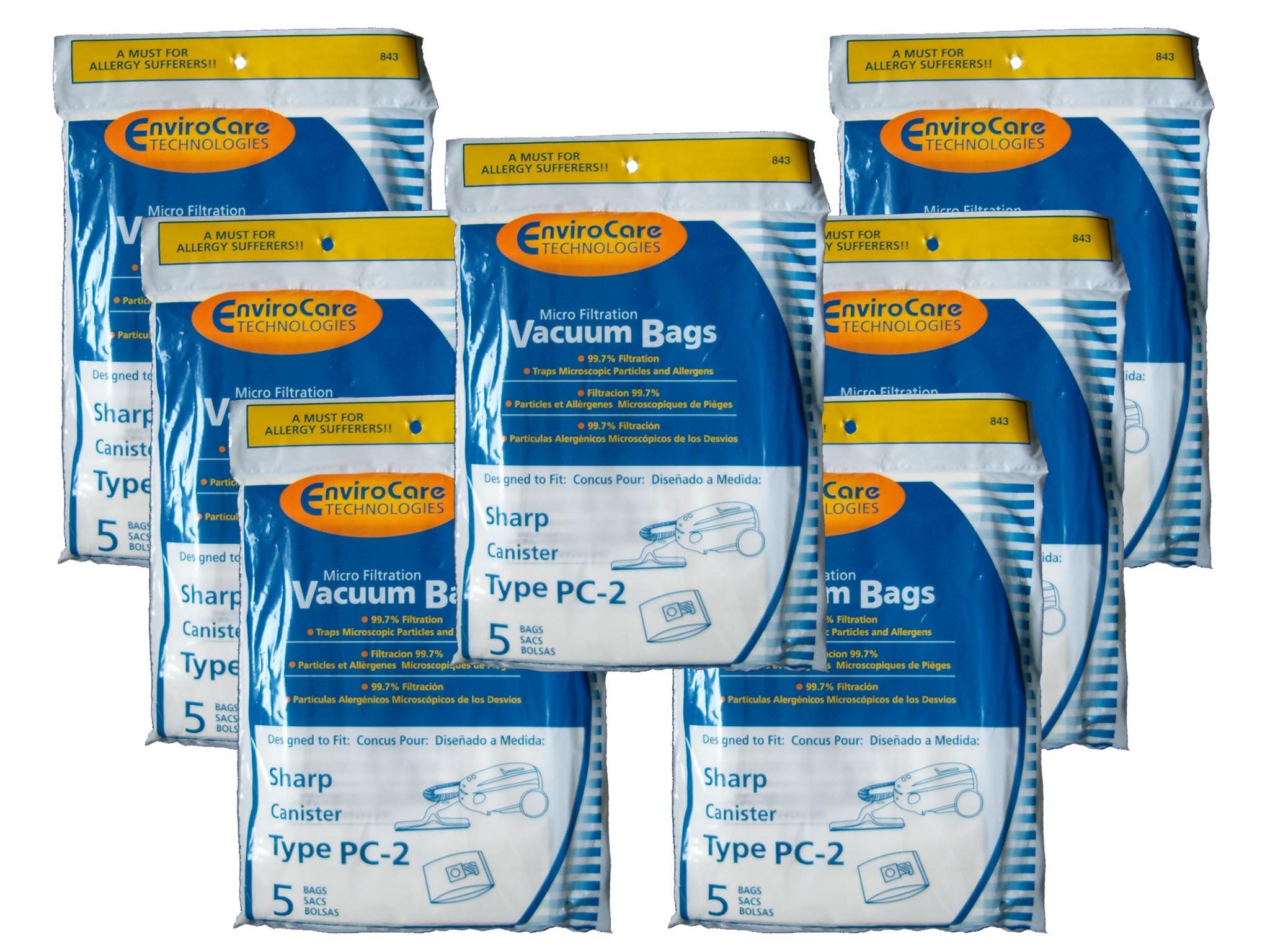 Sacs anti-allergie Sharp PC-2 EC-10PC2 pour aspirateur traîneau