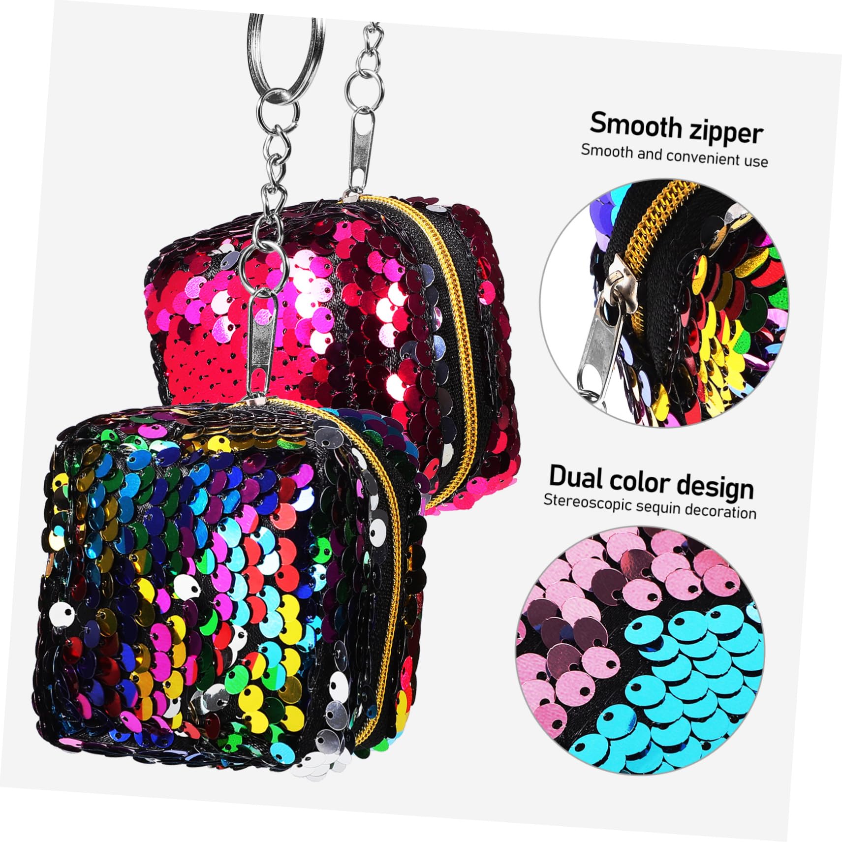 GALPADA 20pezzi Portamonete Mini Con Paillettes Reversibili Da Colorati Per Monete e Piccole Necessità Chiusura Con Cerniera Per Viaggi e Uso Quotidiano