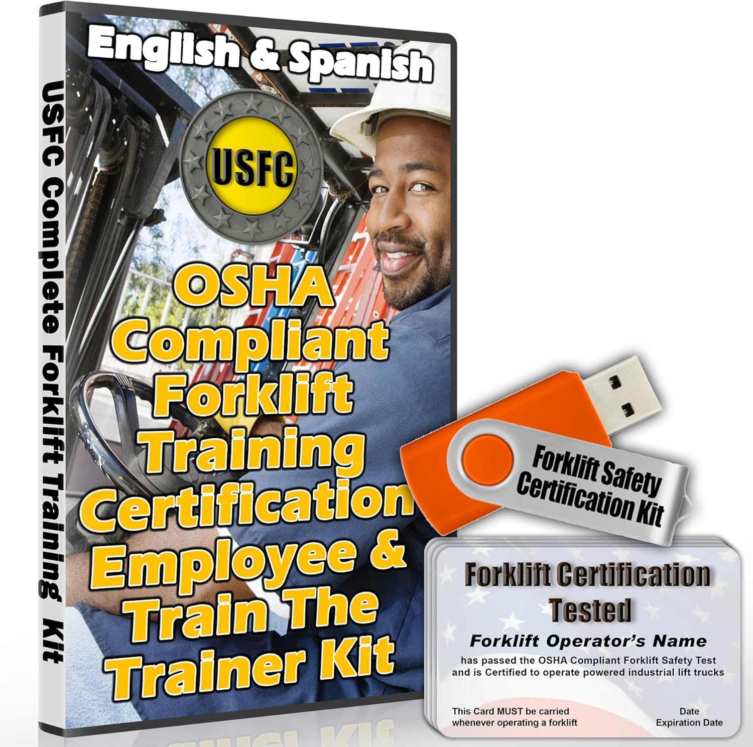 2025 Forklift Training Certification Kit on USB - Complete OSHA Compliant Operator Forklift Safety Kit to Certify an Unlimited Number of Operators - Train-The-Trainer Course Included