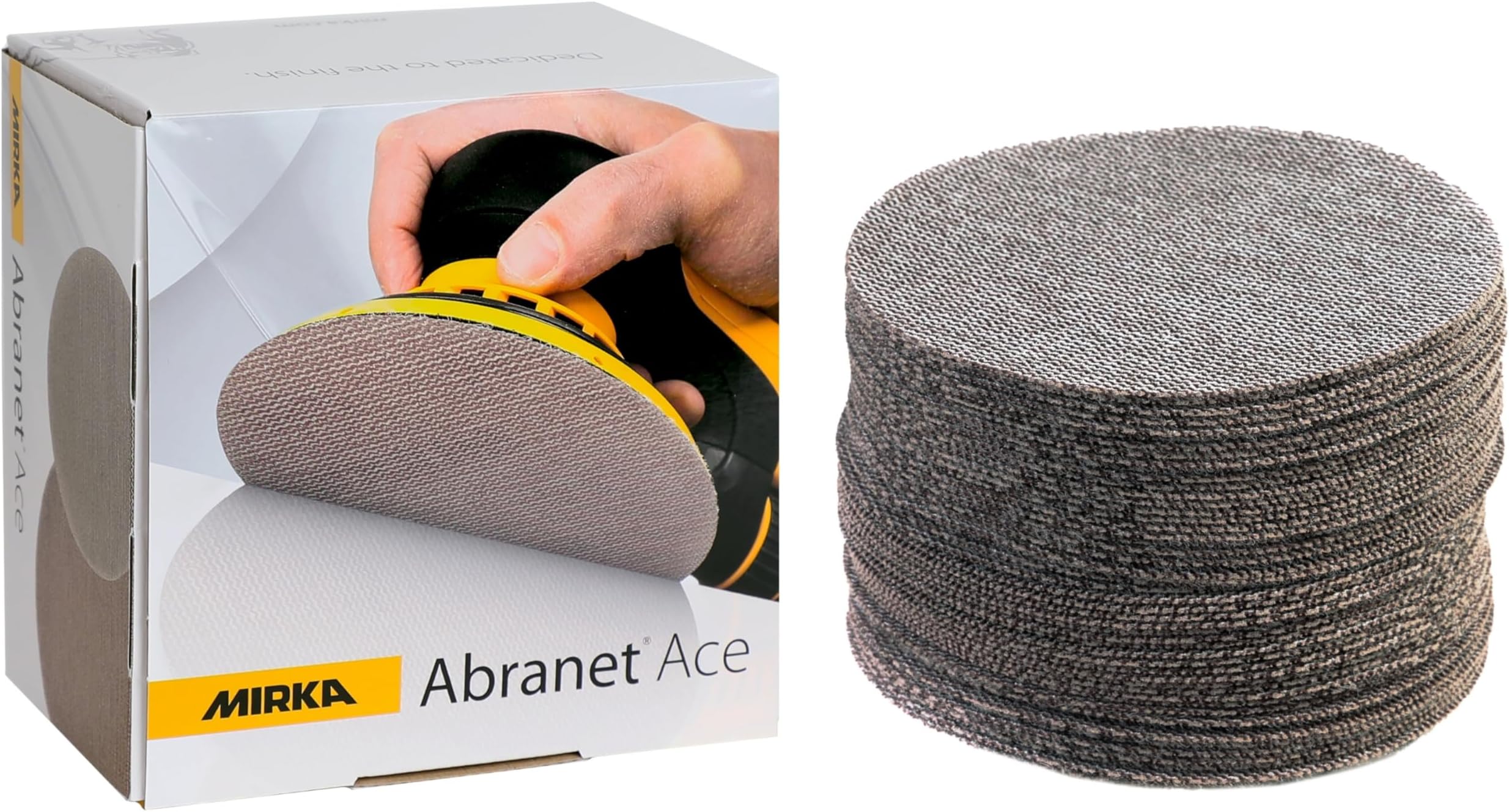 Mirka Abranet Ace net sanding discs Ø 150mm Hook & Loop/grit P80 / 50 pcs/For all 150mm random orbital sanders/Semi-ceramic/For sanding hard surfaces, wood, metal