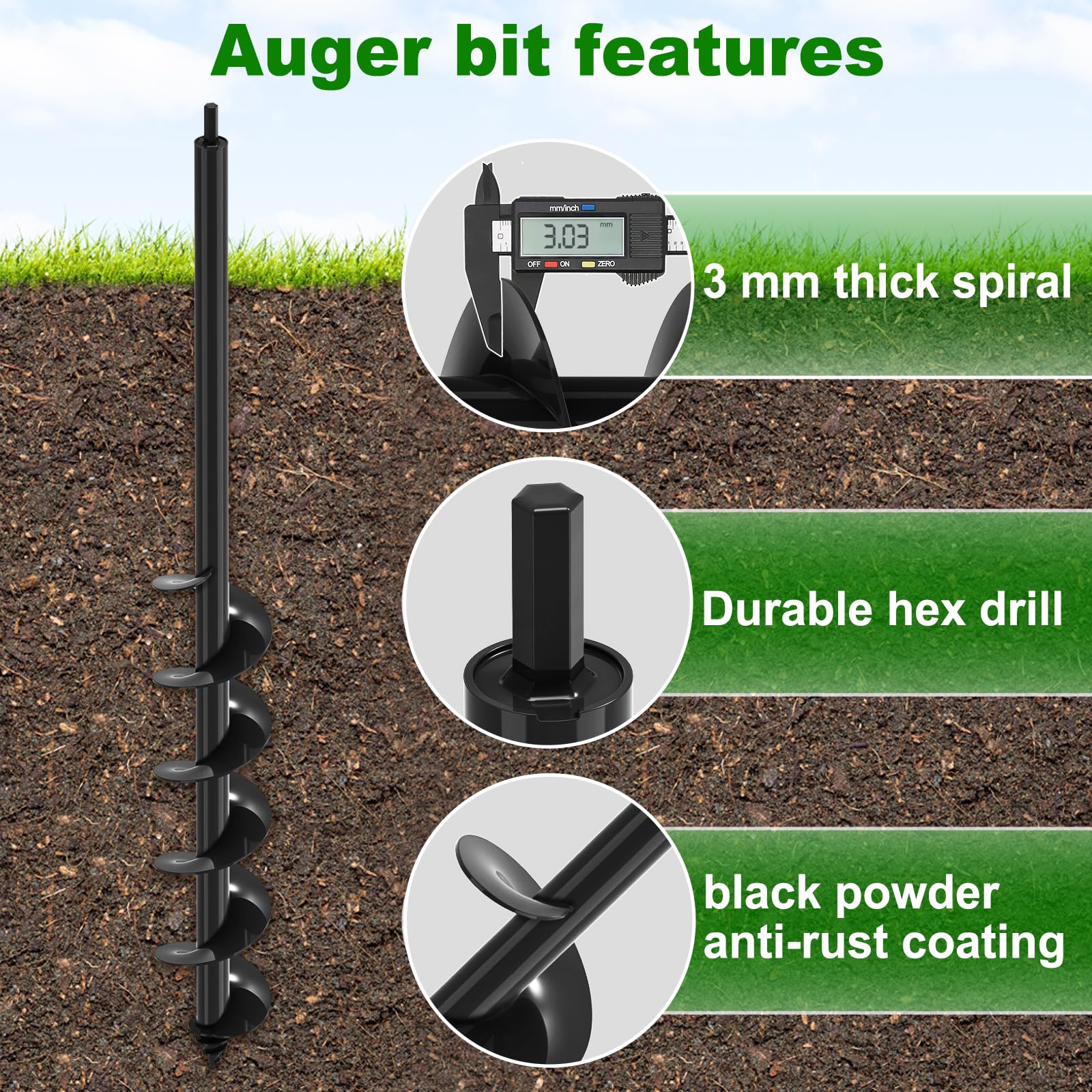 Insaga Auger Drill Bit - 32" Long Reach -3