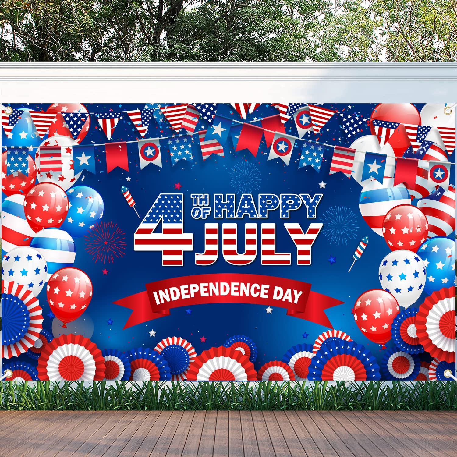 4th of July Backdrop, Happy 4th of July Banner, 4th of July Decorations, American Independence Day Decorations, 4th of July Background Patriotic