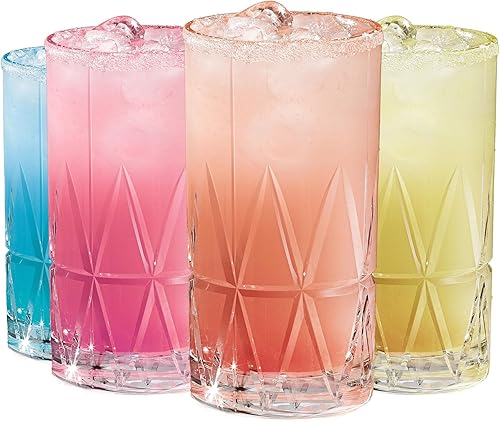 Orrefors Peak Highball Glass - Juego de 4 unidades, transparente